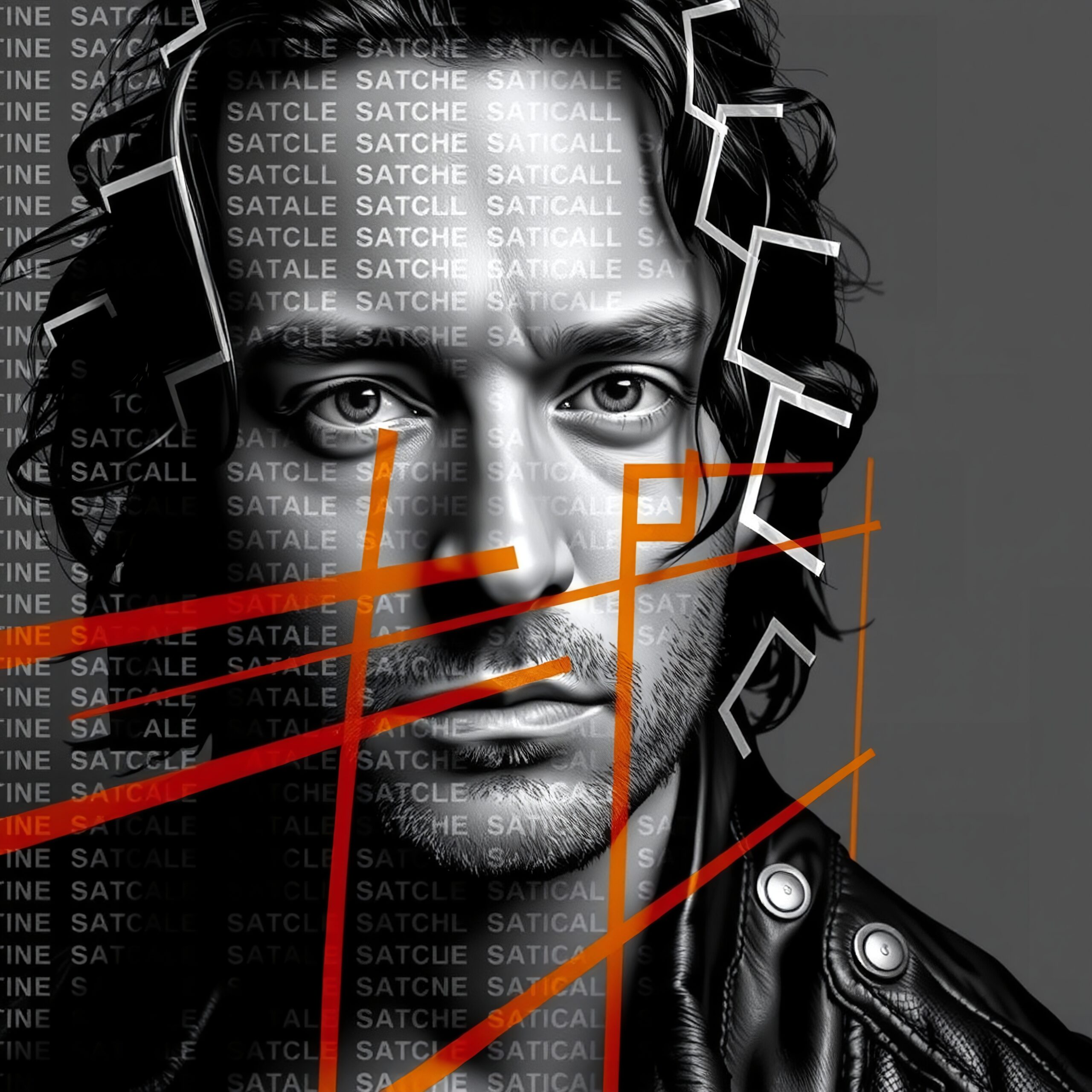 Digital Portrait with Abstract Layers