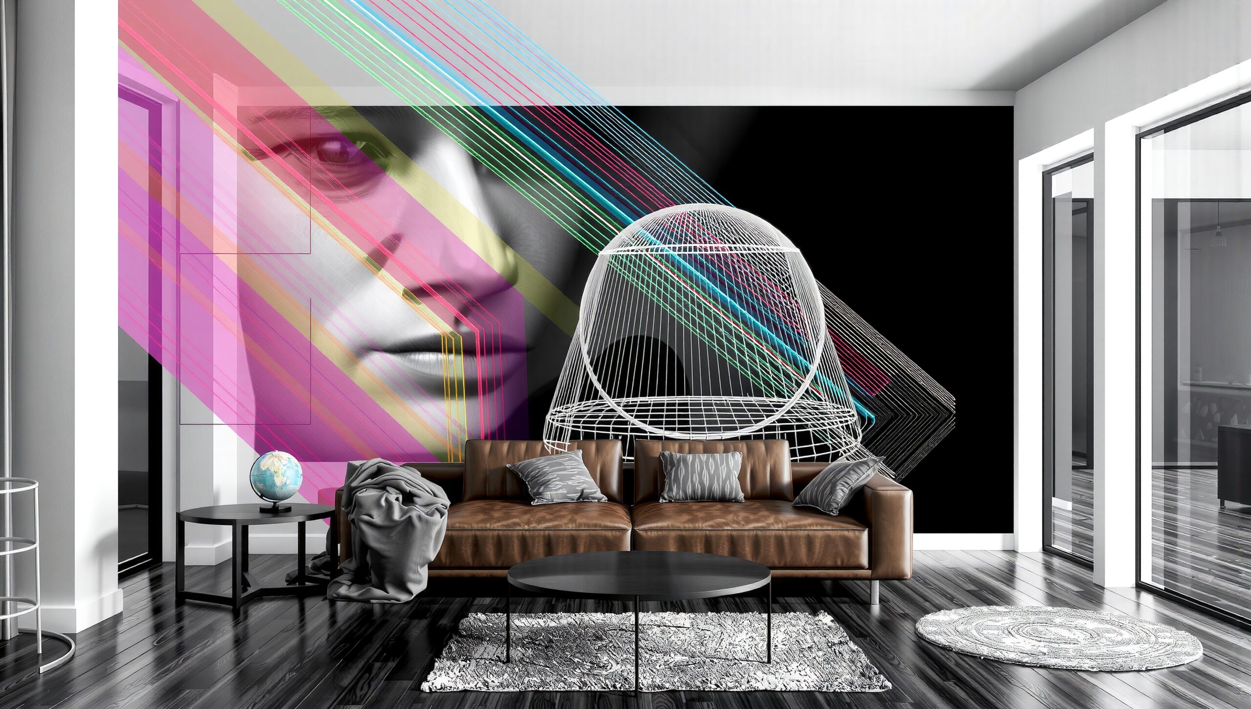 Modern Art Mural Living Room