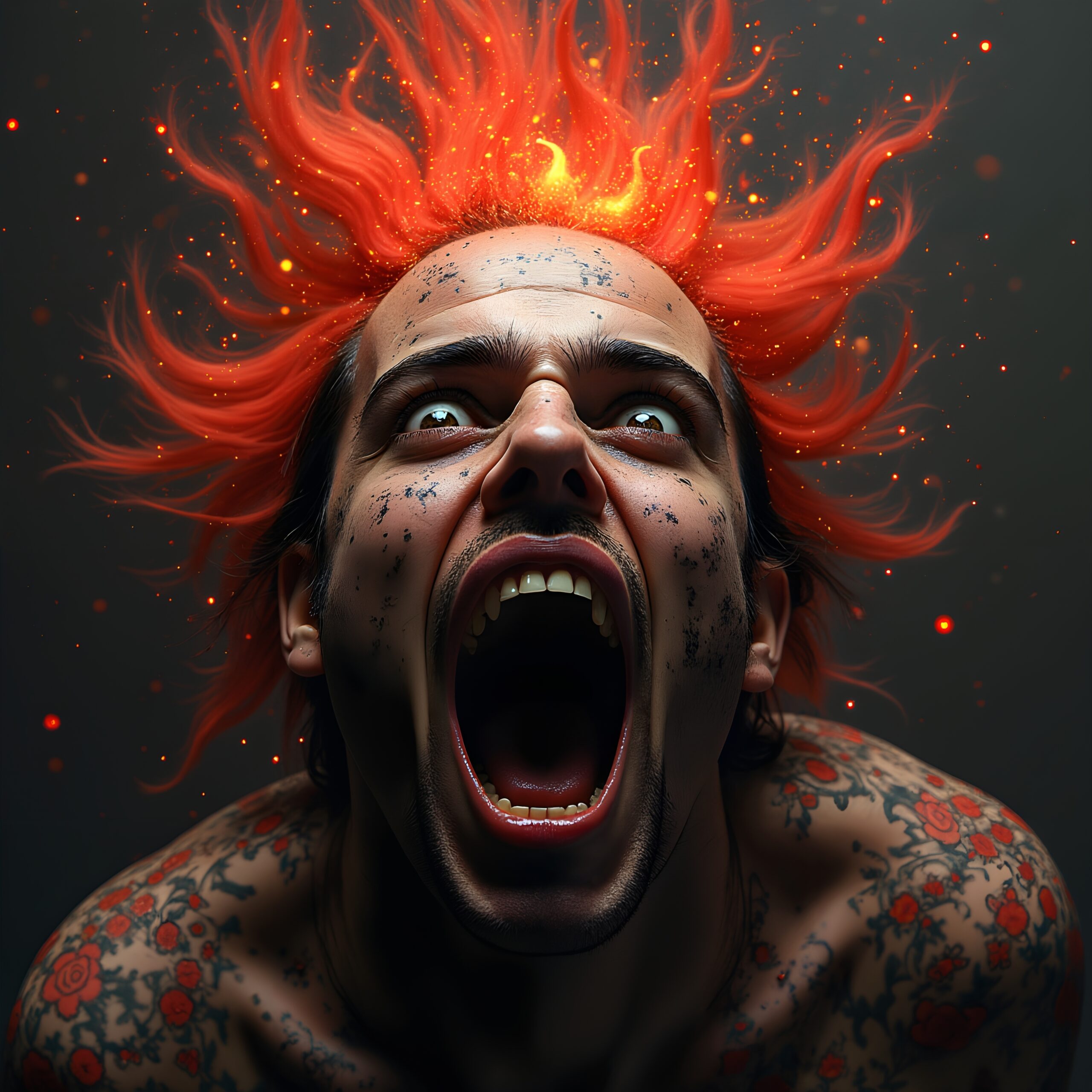 Fiery Expression of Unleashed Energy