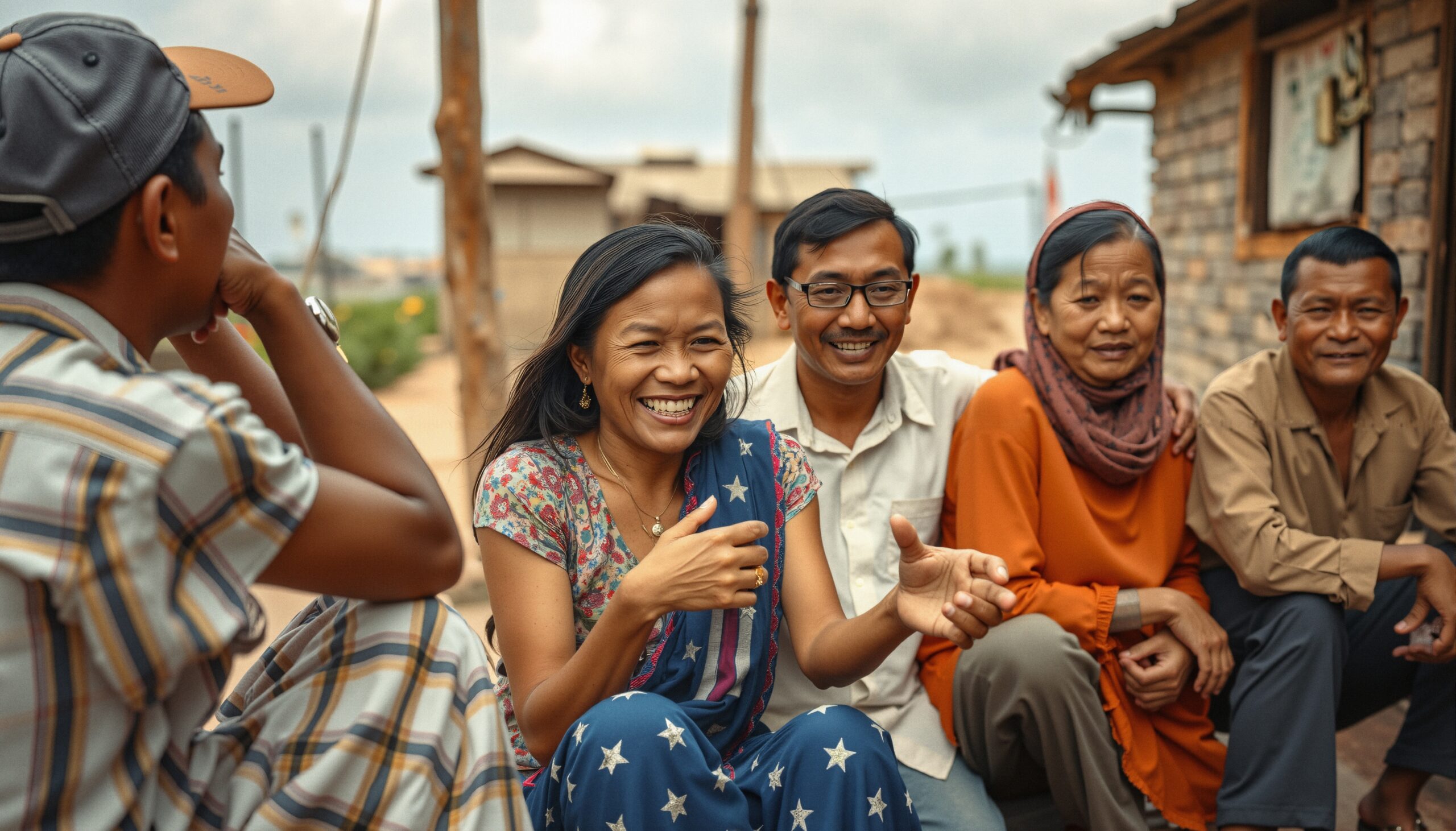 Joyful Gathering in Rural Setting
