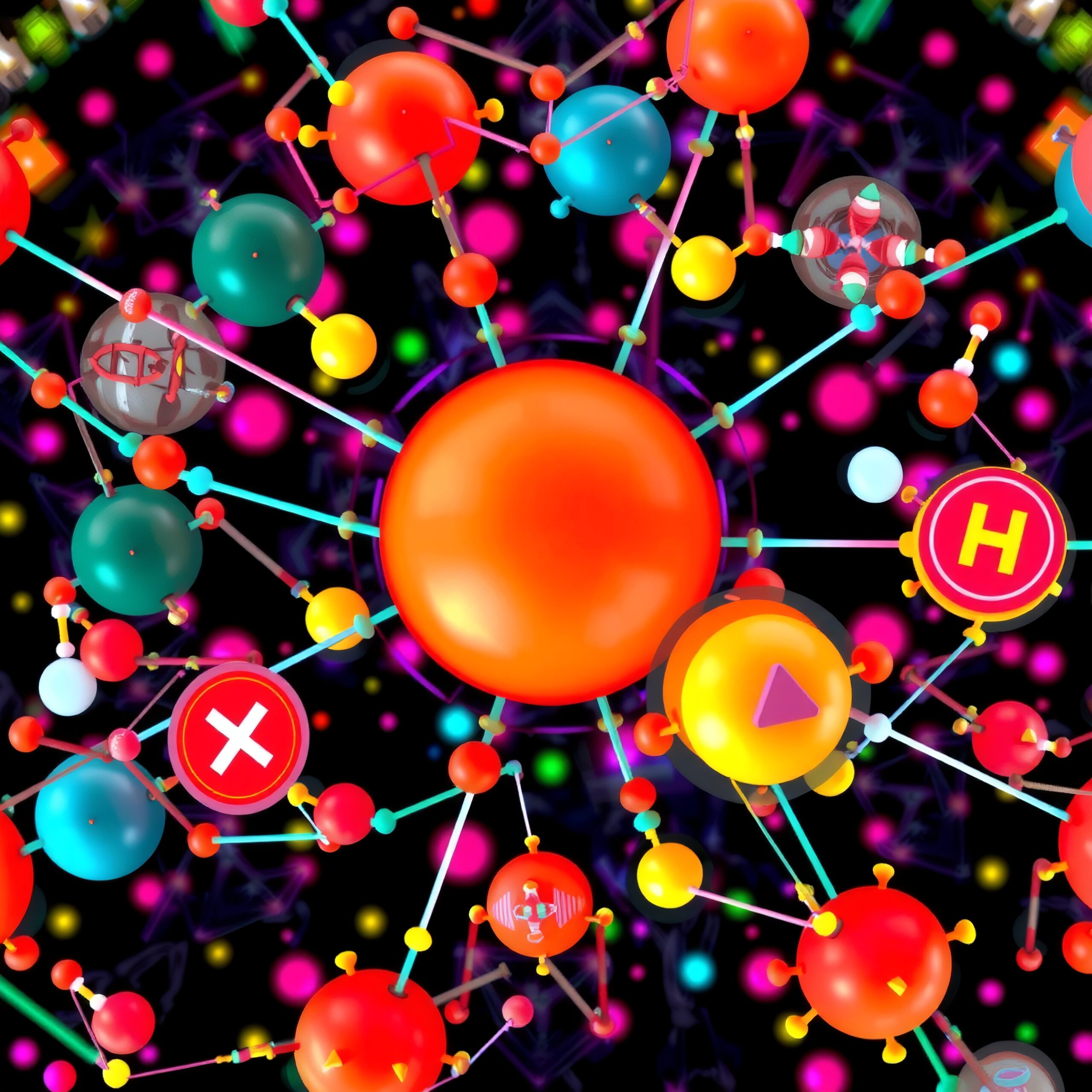 Vibrant Molecular Network Illustration