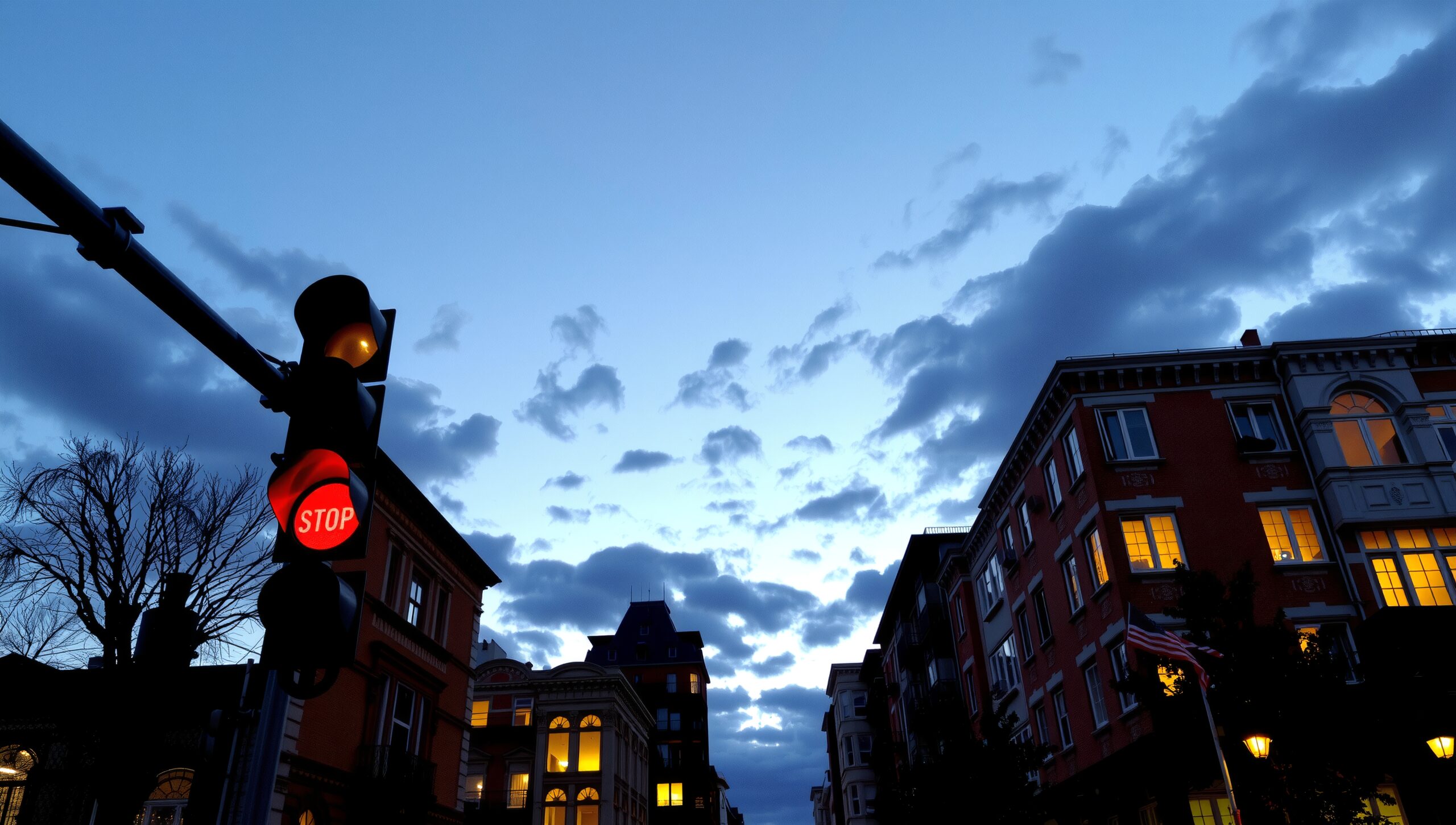 Dusk in a Bustling Cityscape