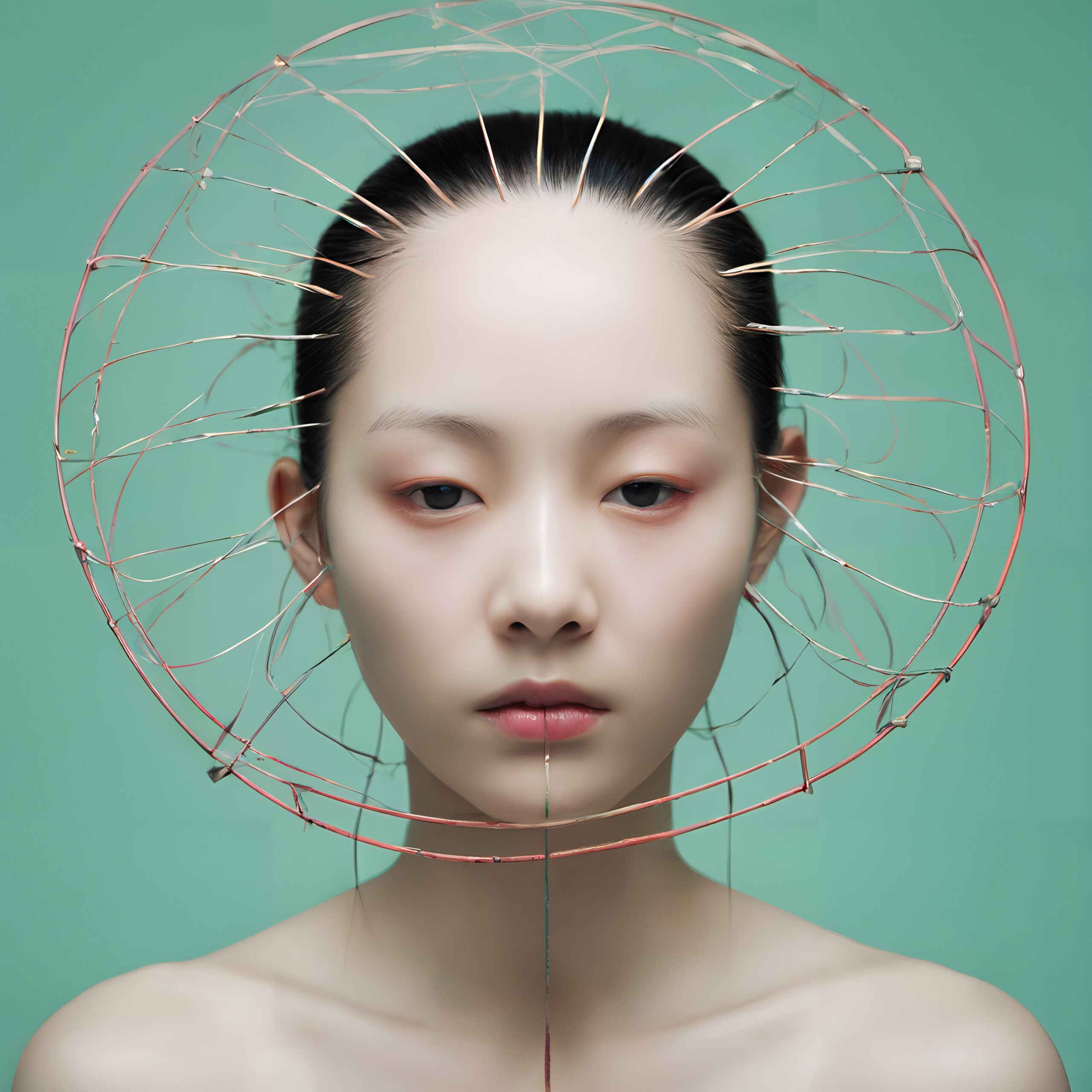 Avant-garde Wire Headpiece Portrait