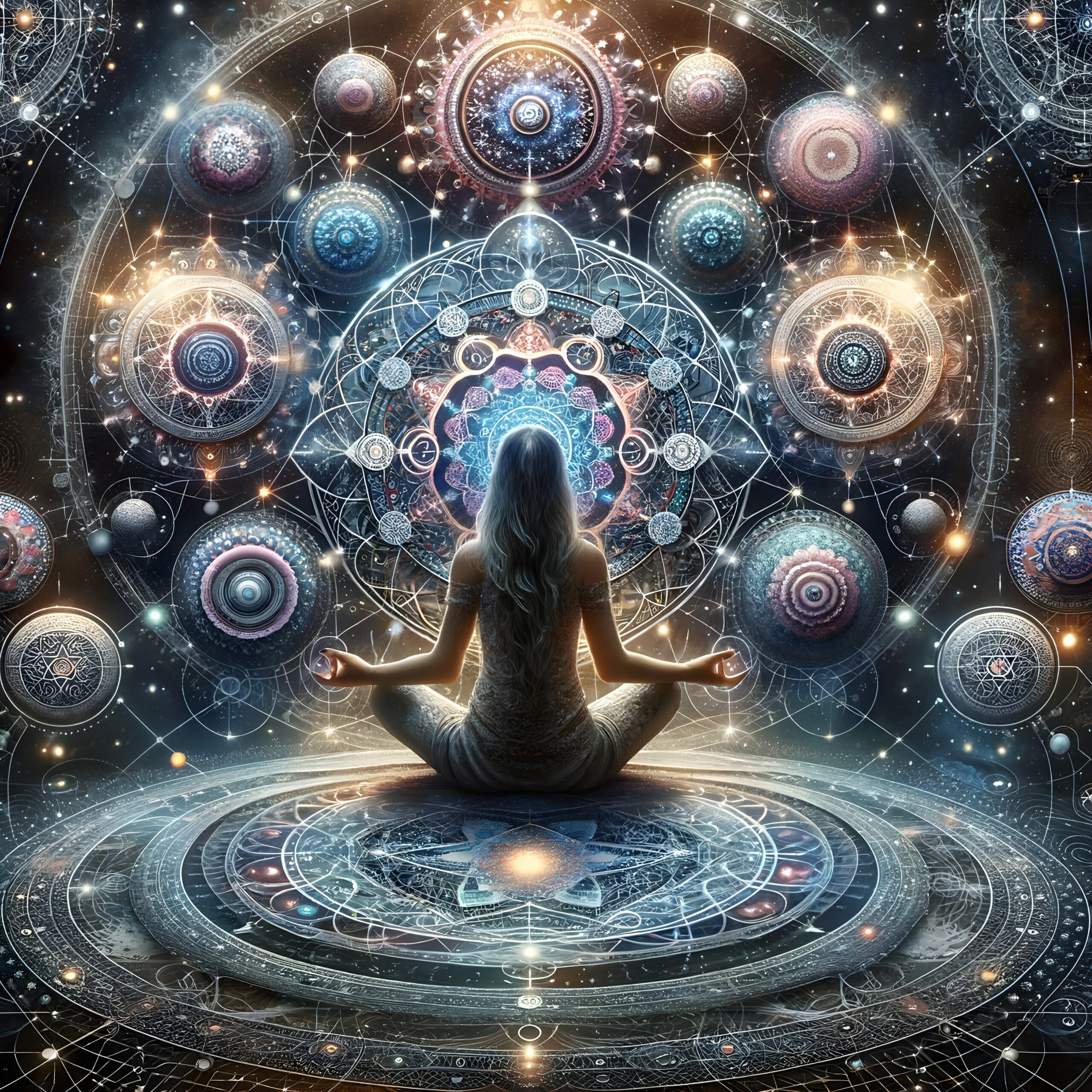 Celestial Meditation Under Starry Skies