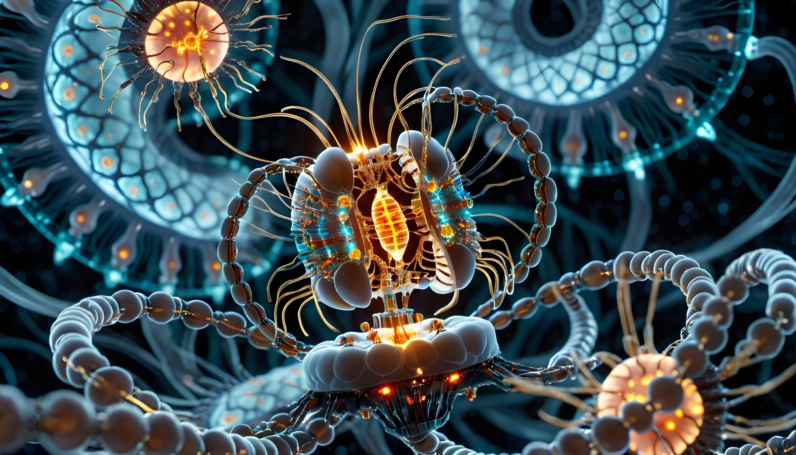 Futuristic Molecular Structures Depicted