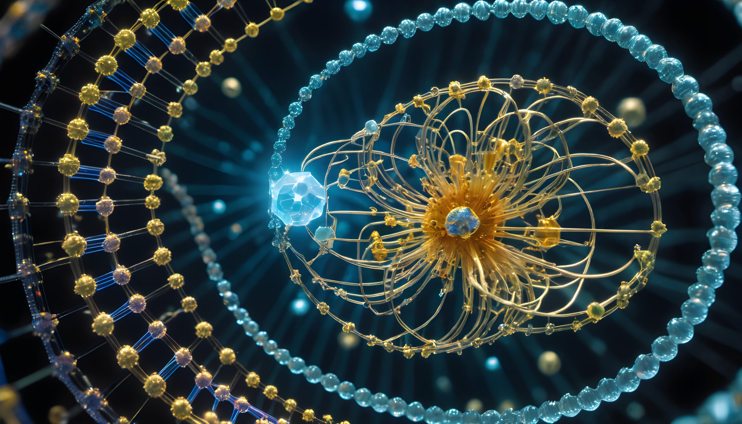 Spiraling Molecular Structure Art