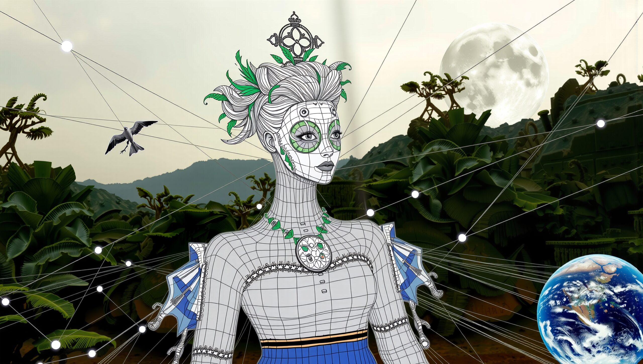 Futuristic Jungle and Robotic Harmony