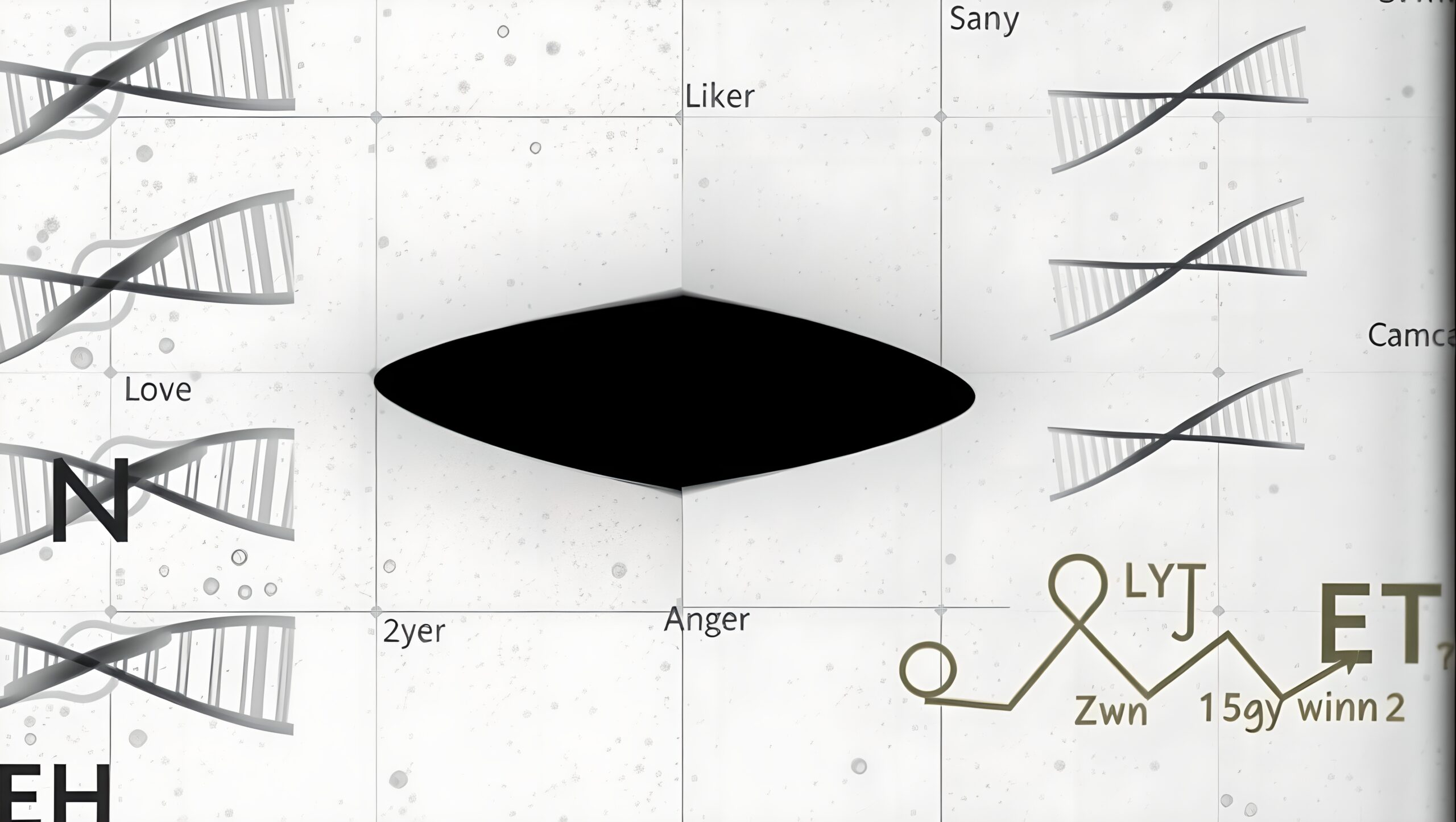 Abstract Artwork with DNA Strands