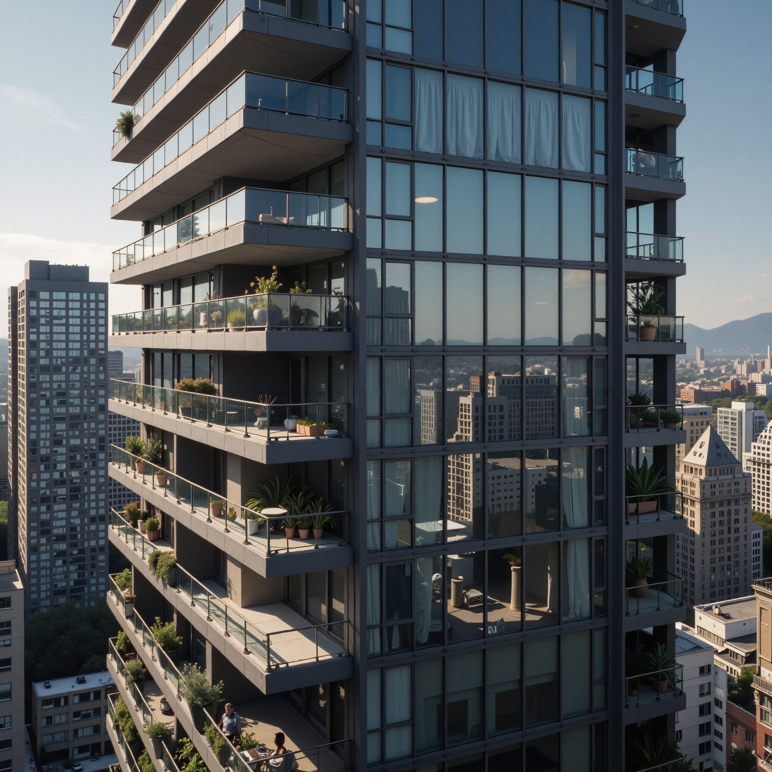 Urban living with balcony gardens