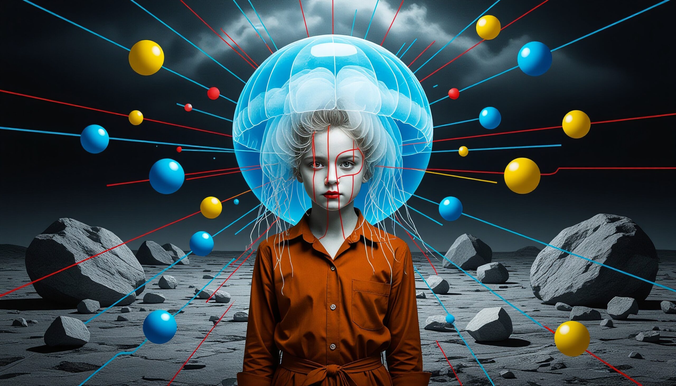Futuristic Woman in Surreal Landscape
