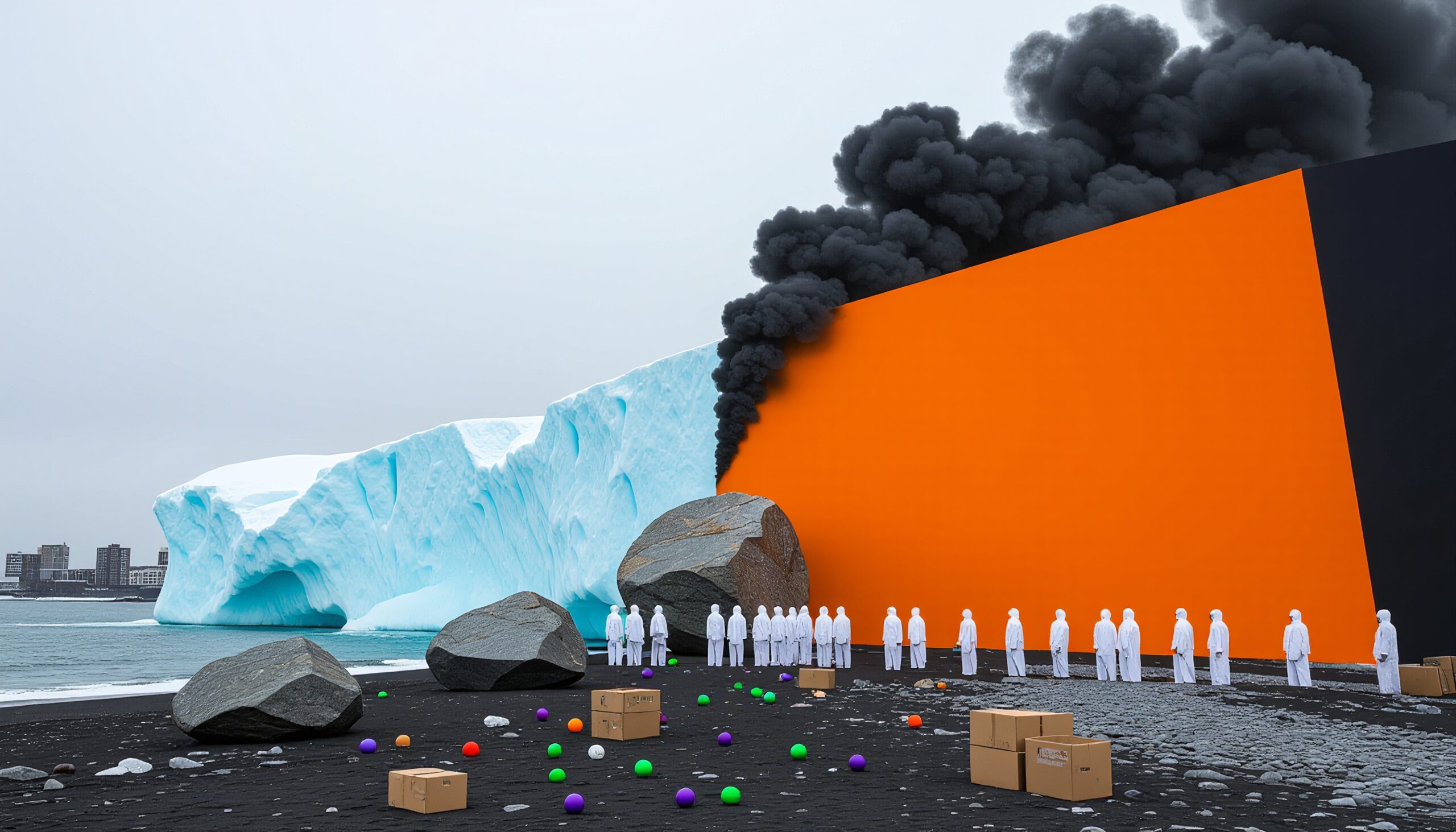 Surreal Arctic landscape with contrasts