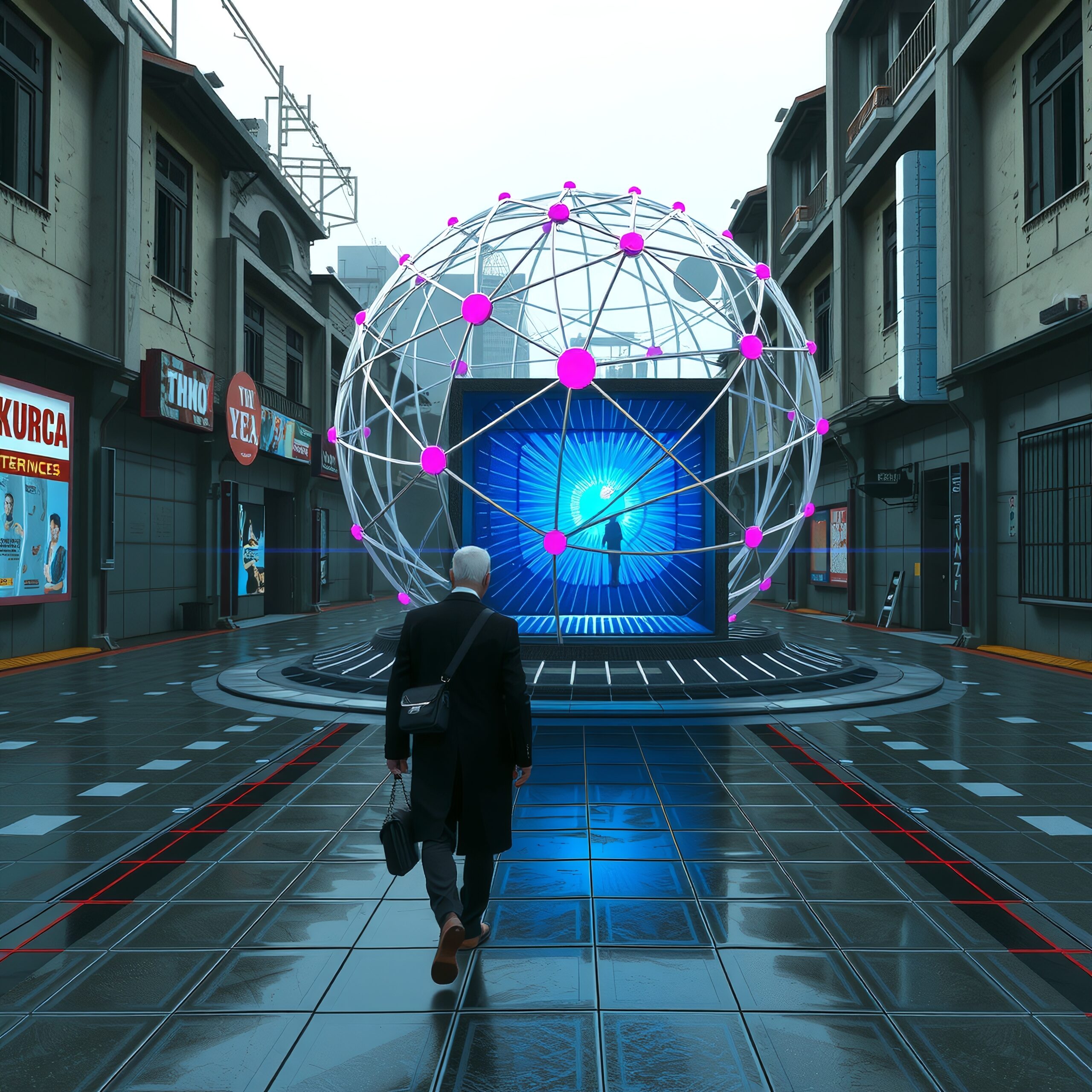 Futuristic City Hologram Scene