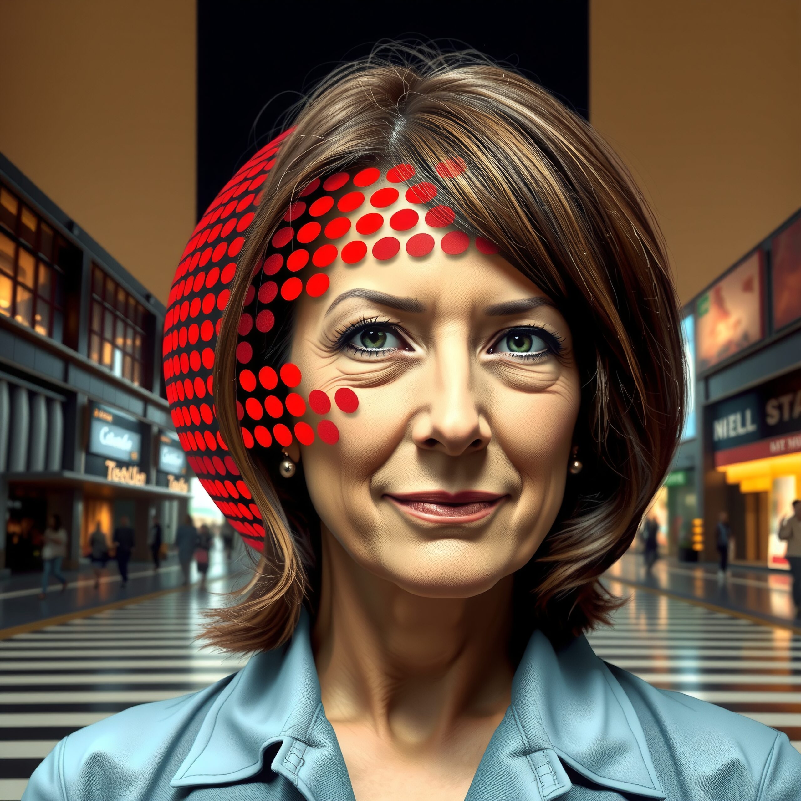 Vibrant Urban Portrait with Dots