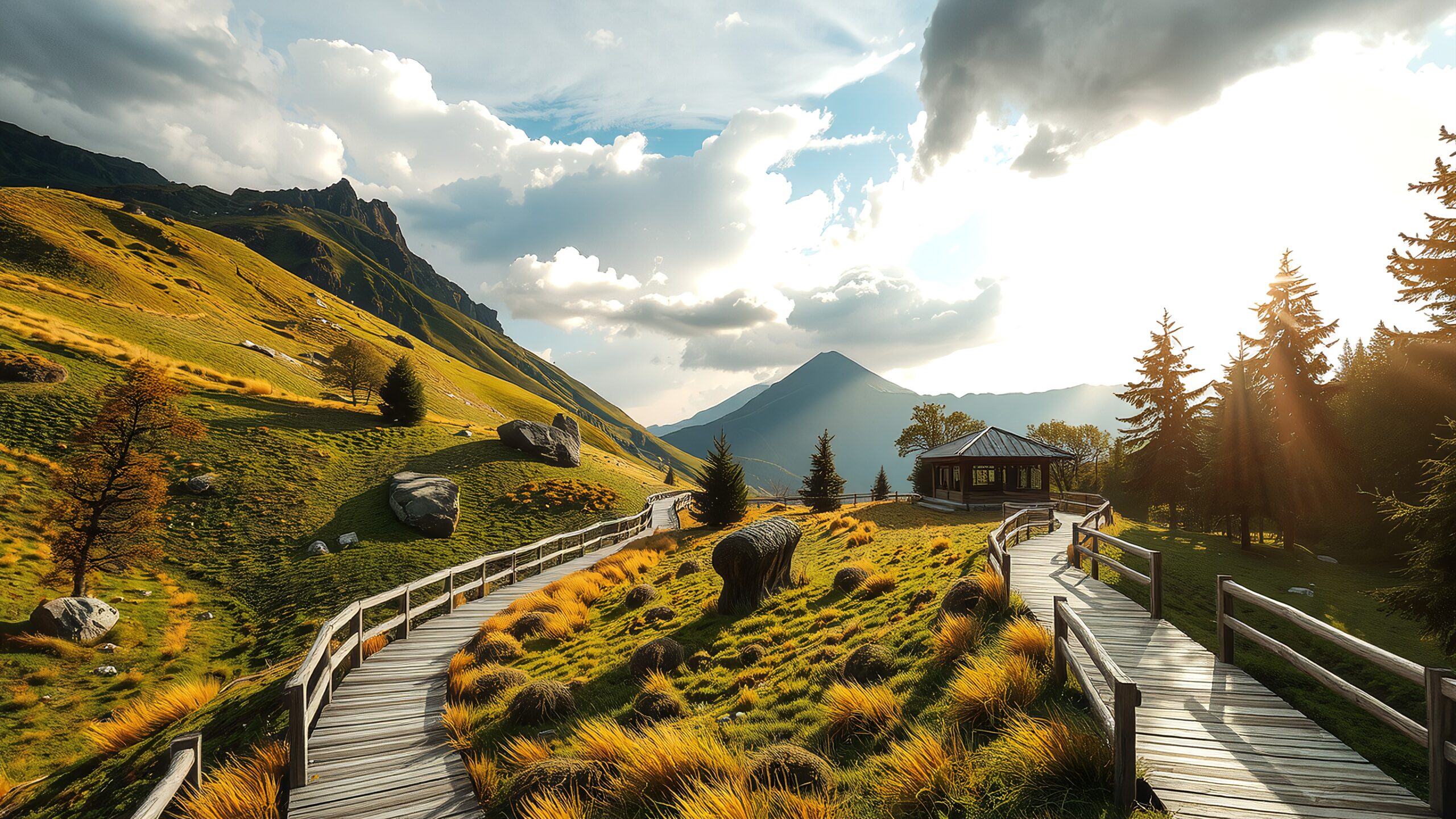 Mountain Pathway at Sunset