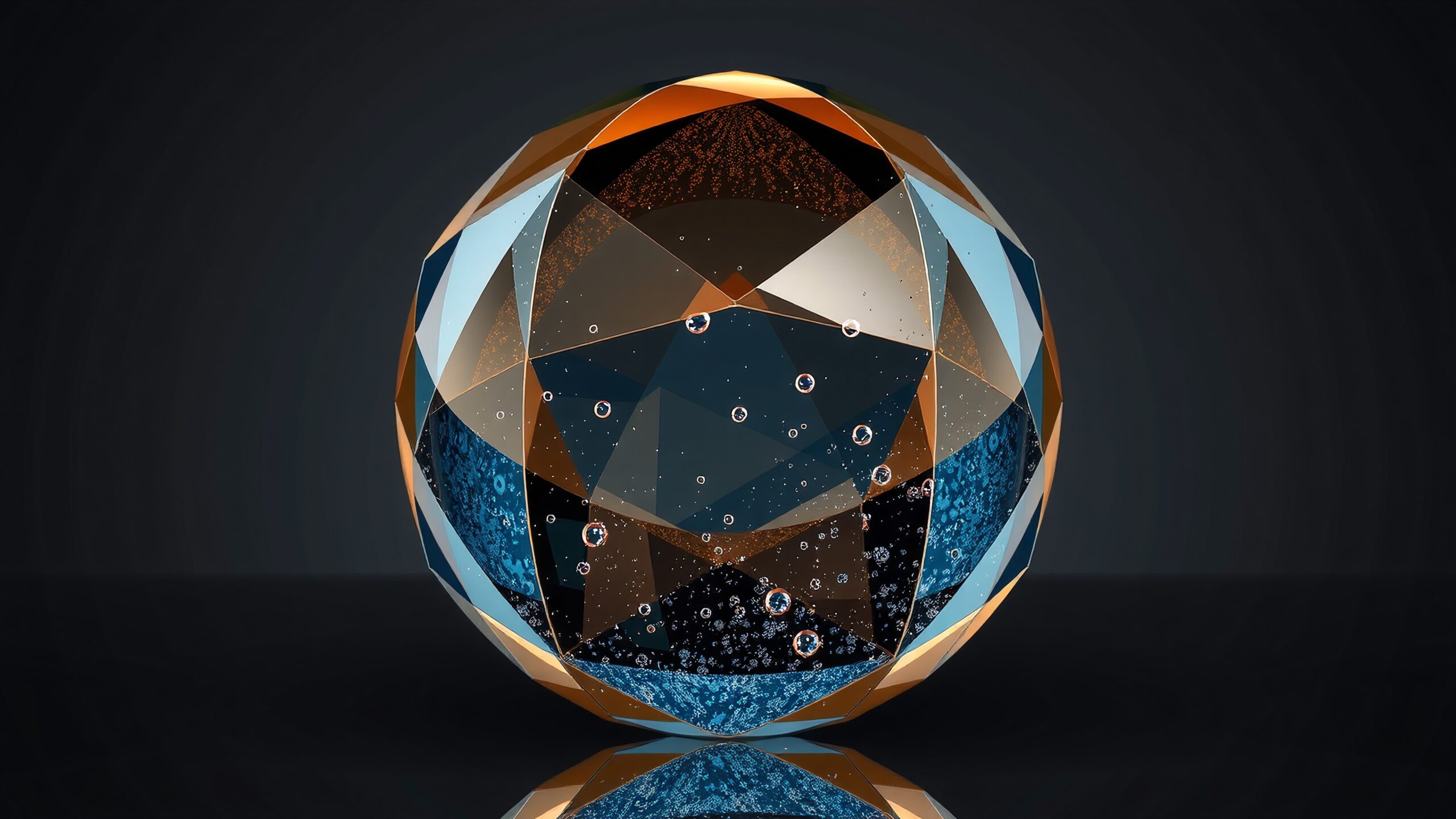 Geometric Glass Sphere with Bubbles