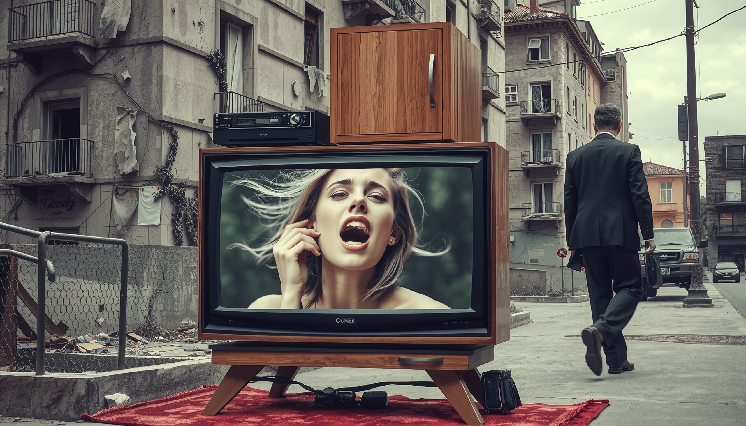 Urban Surrealism with Vintage TV