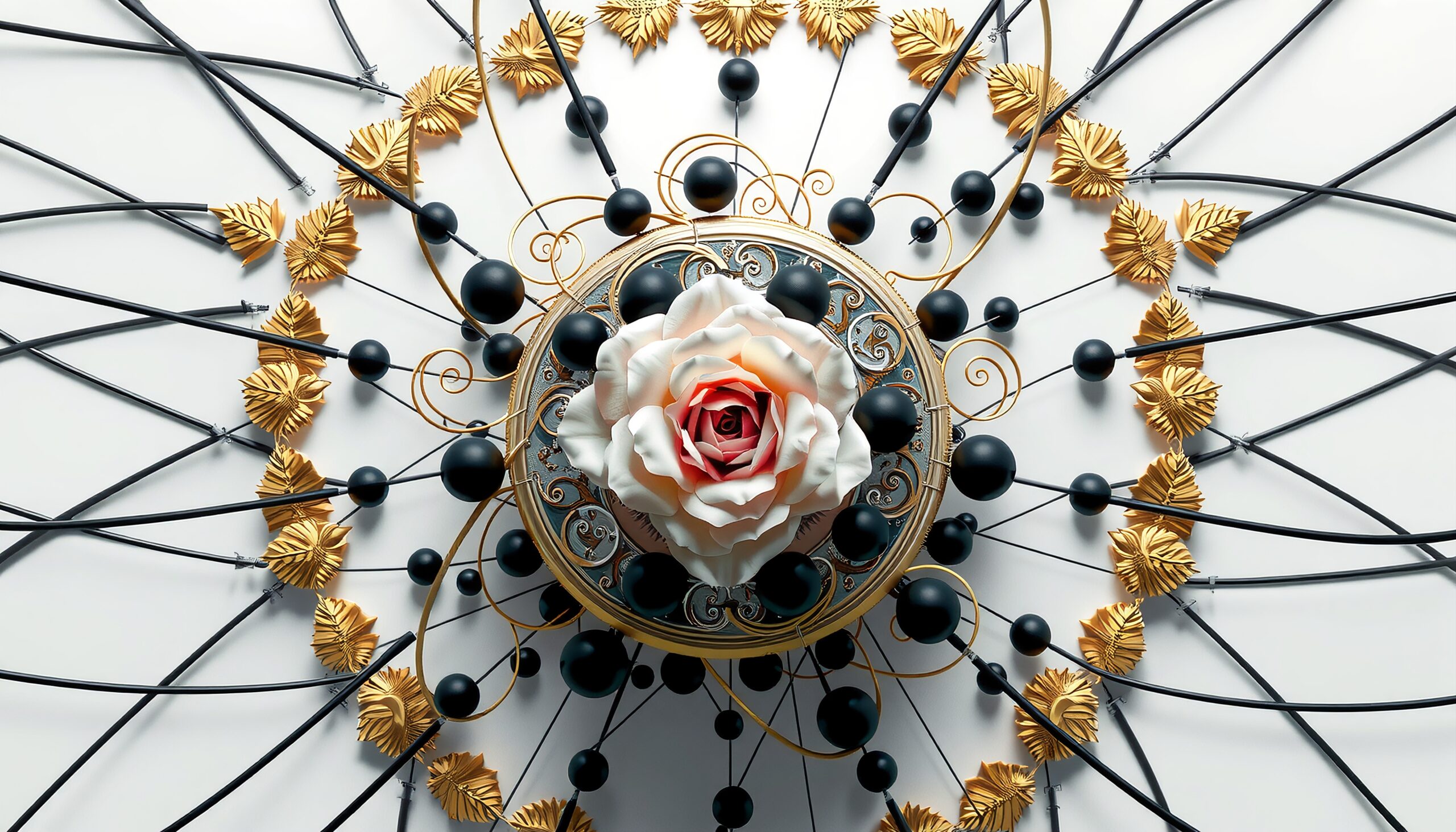 Intricate Floral and Metallic Design