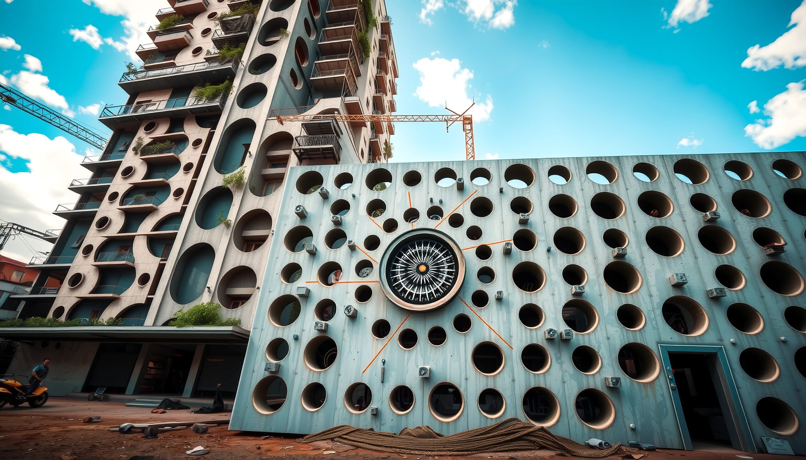 Circular Building with Compass Design