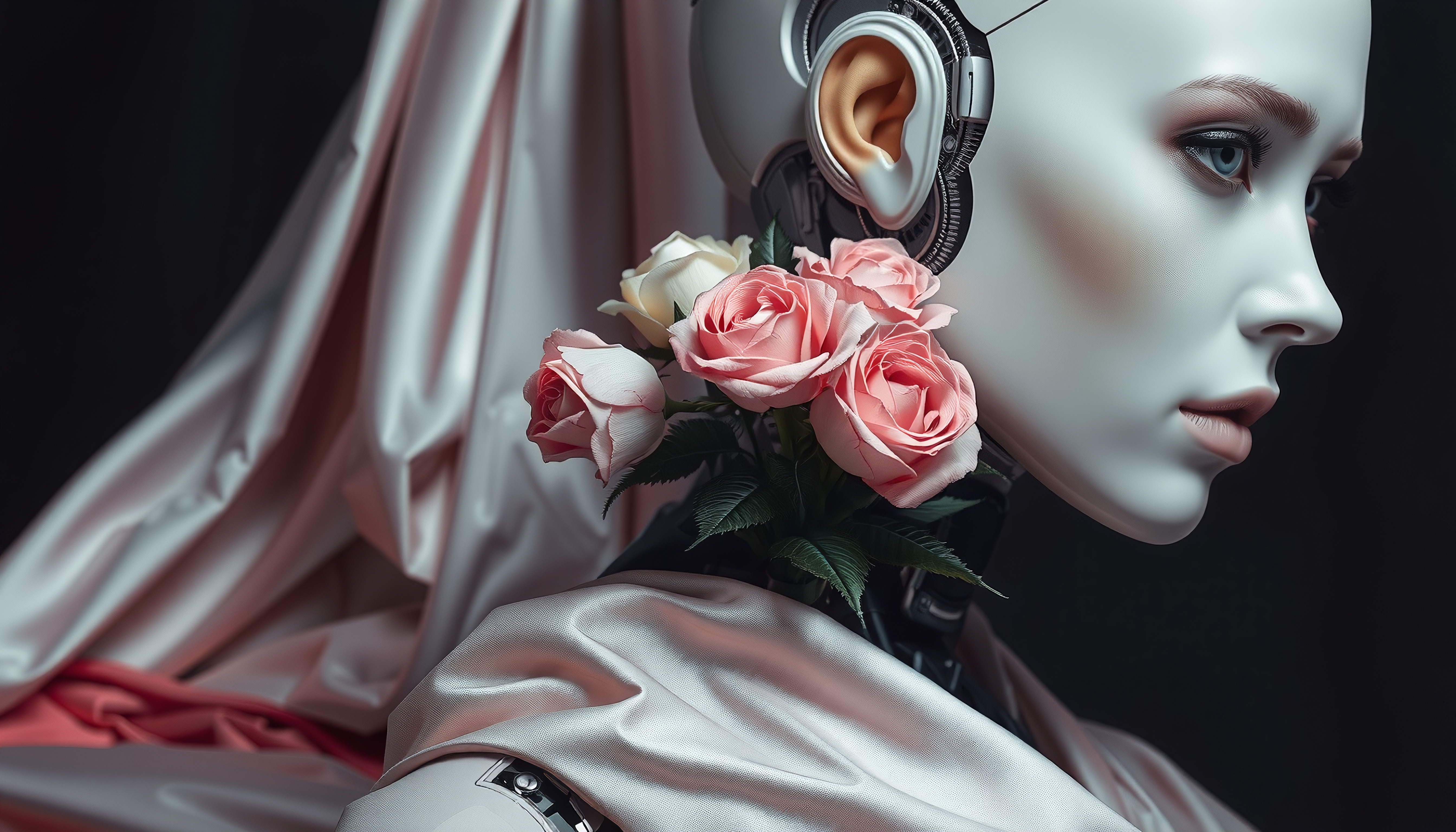 Harmonious Fusion Robot and Roses