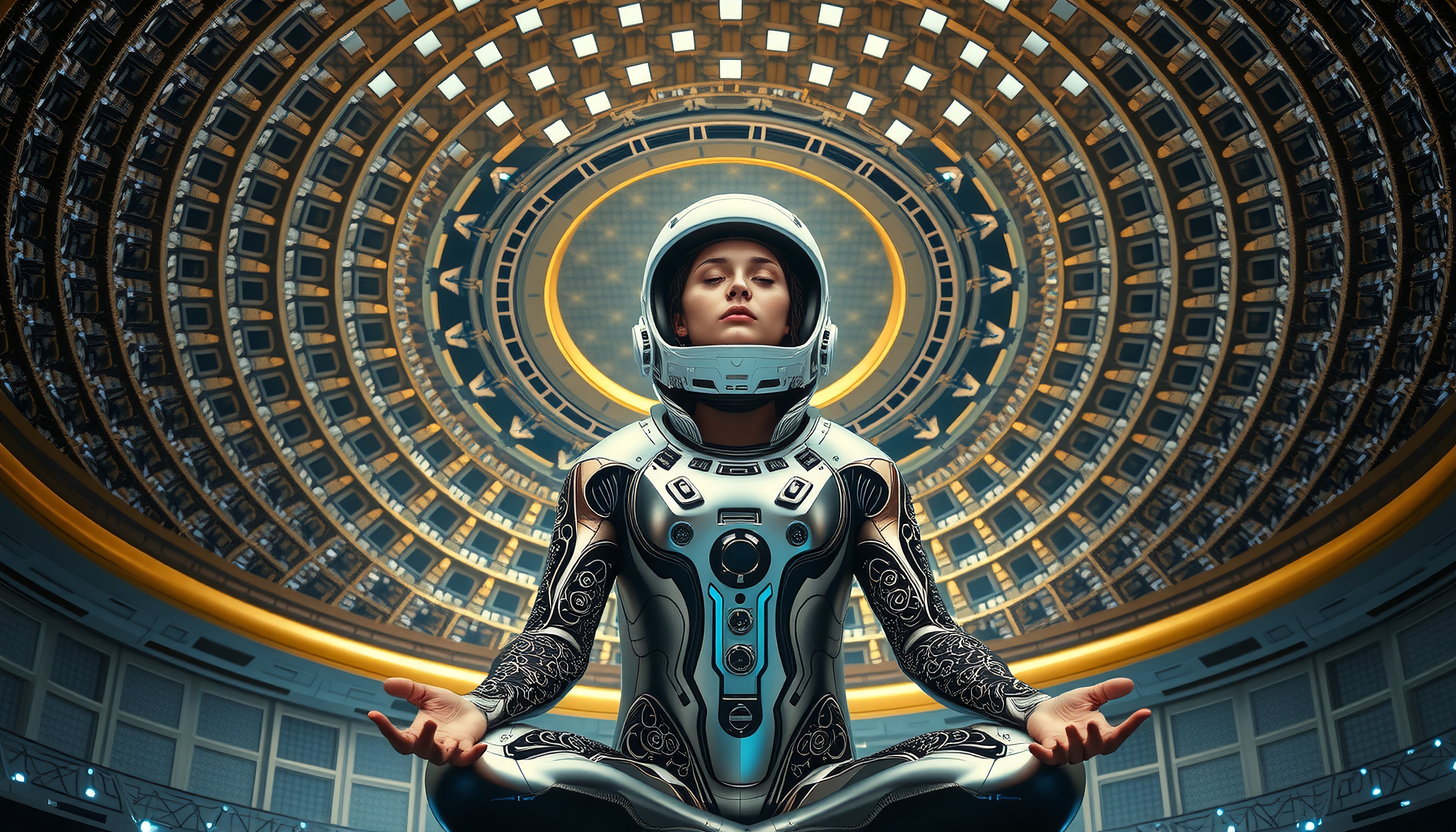 Futuristic Meditation under Dome
