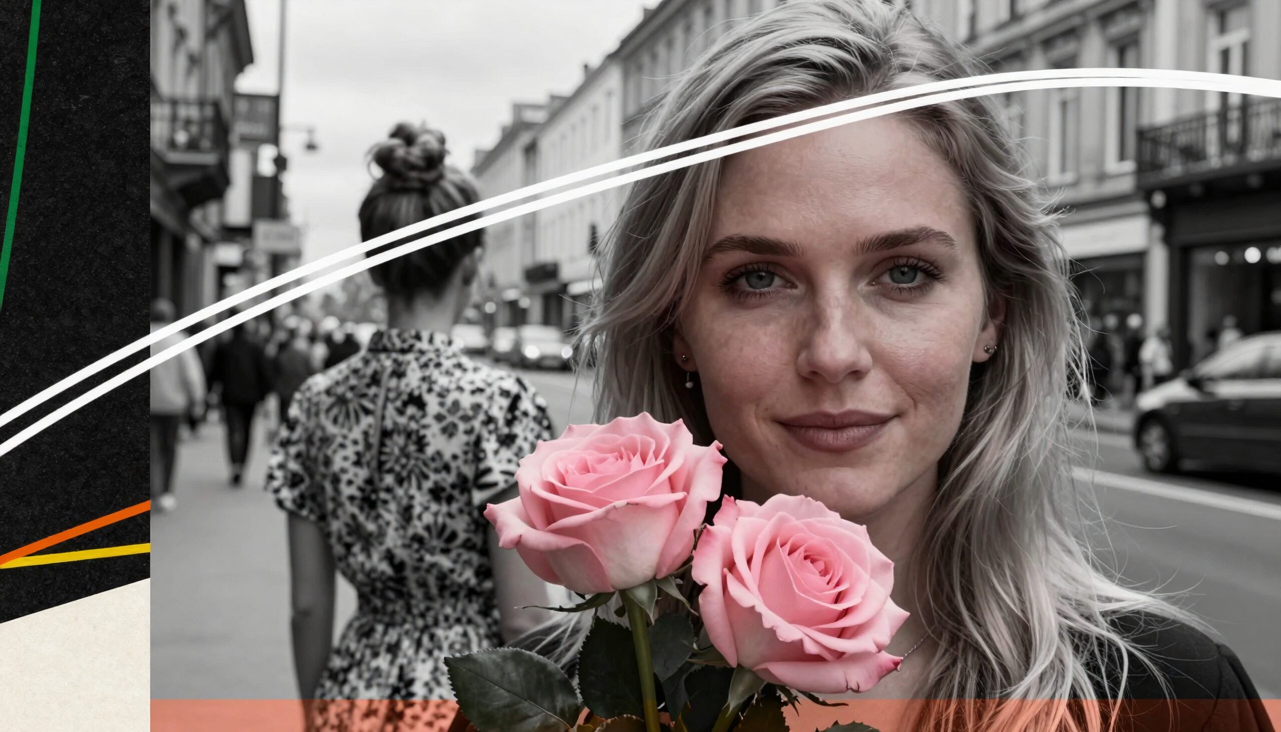 City Day Roses and Reflections