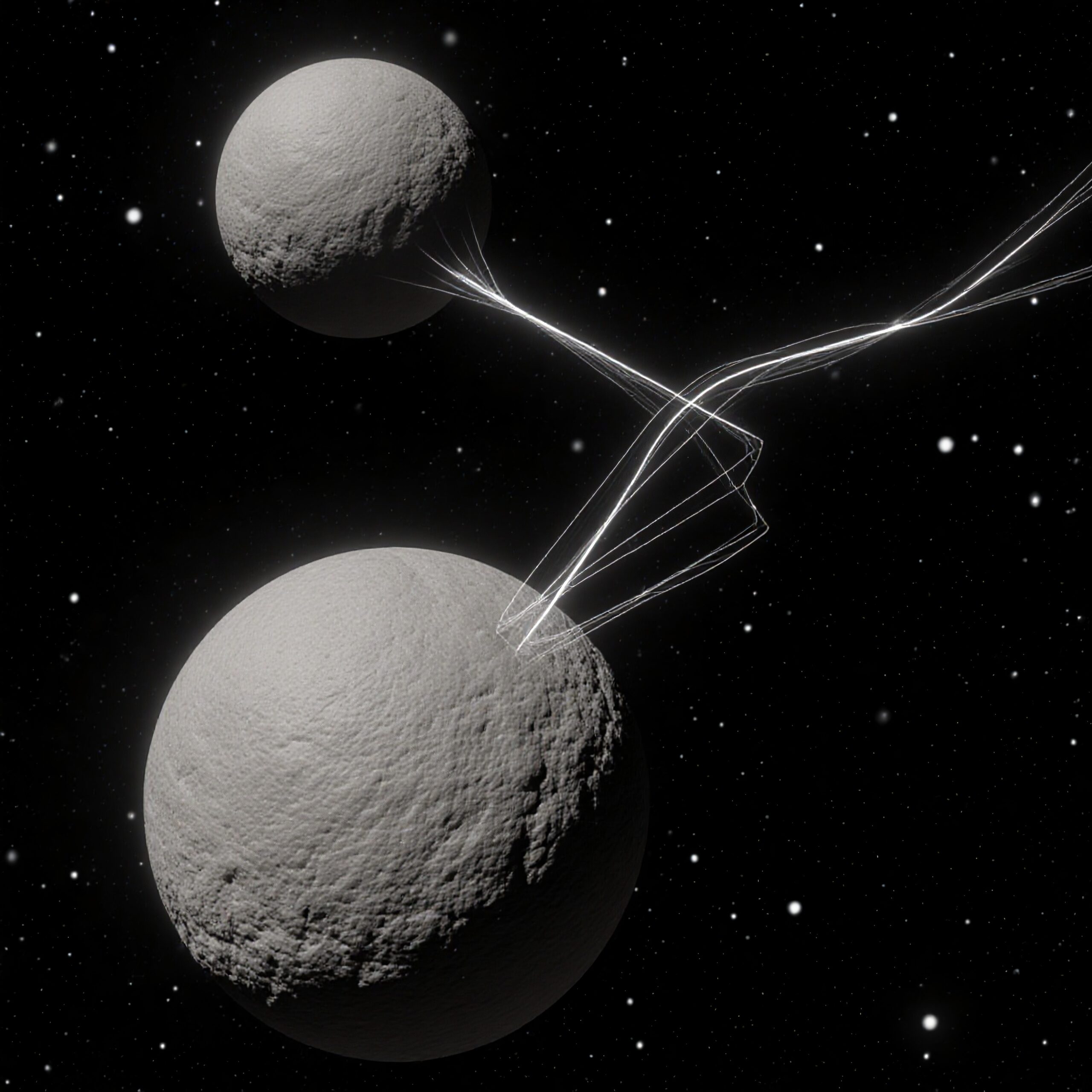 Interconnected Moons in Outer Space