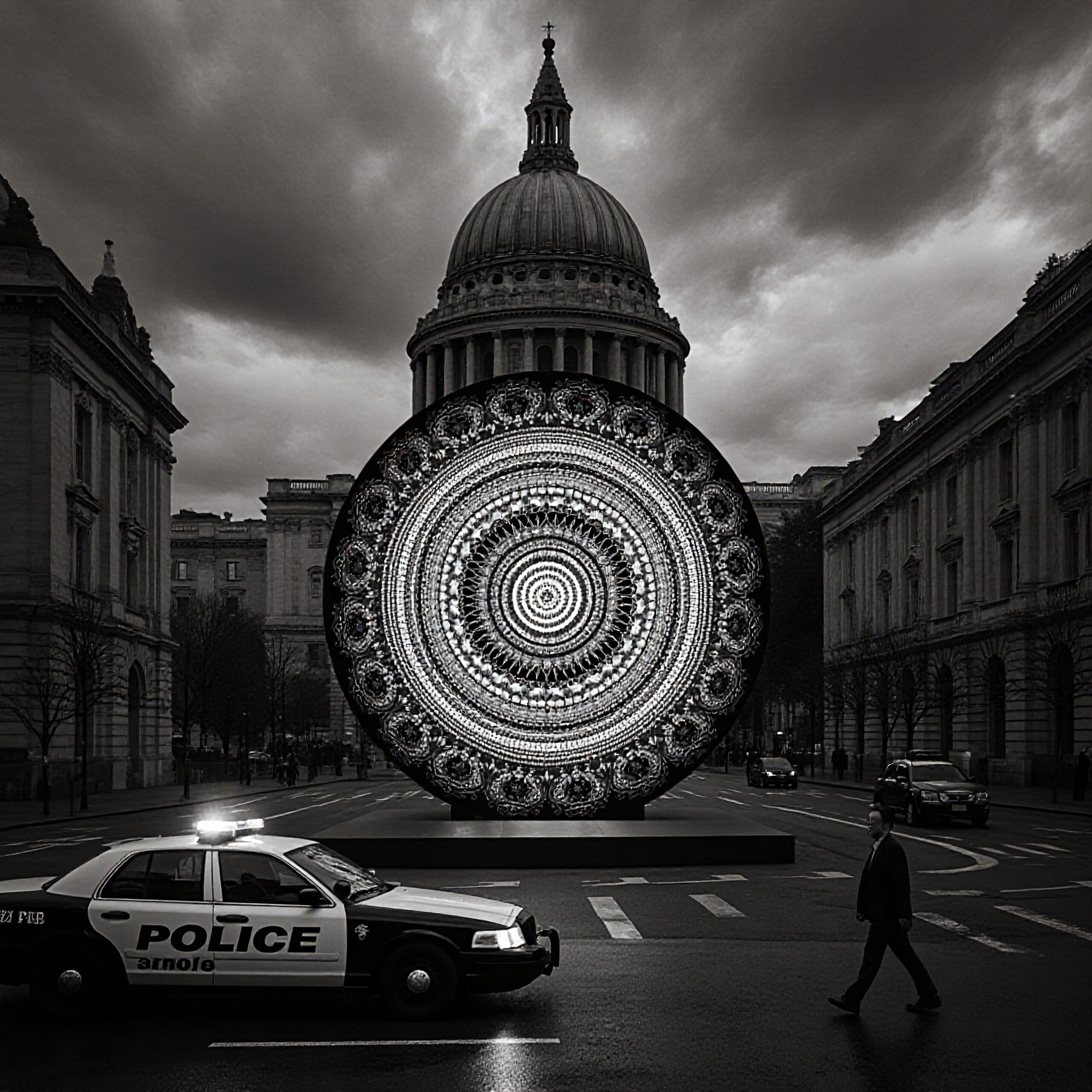 Mandala in Urban Street Scene