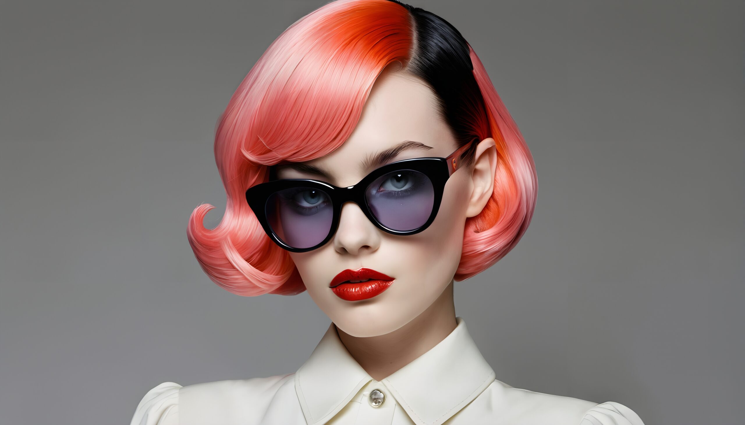 Retro Glamour with Pink Hair