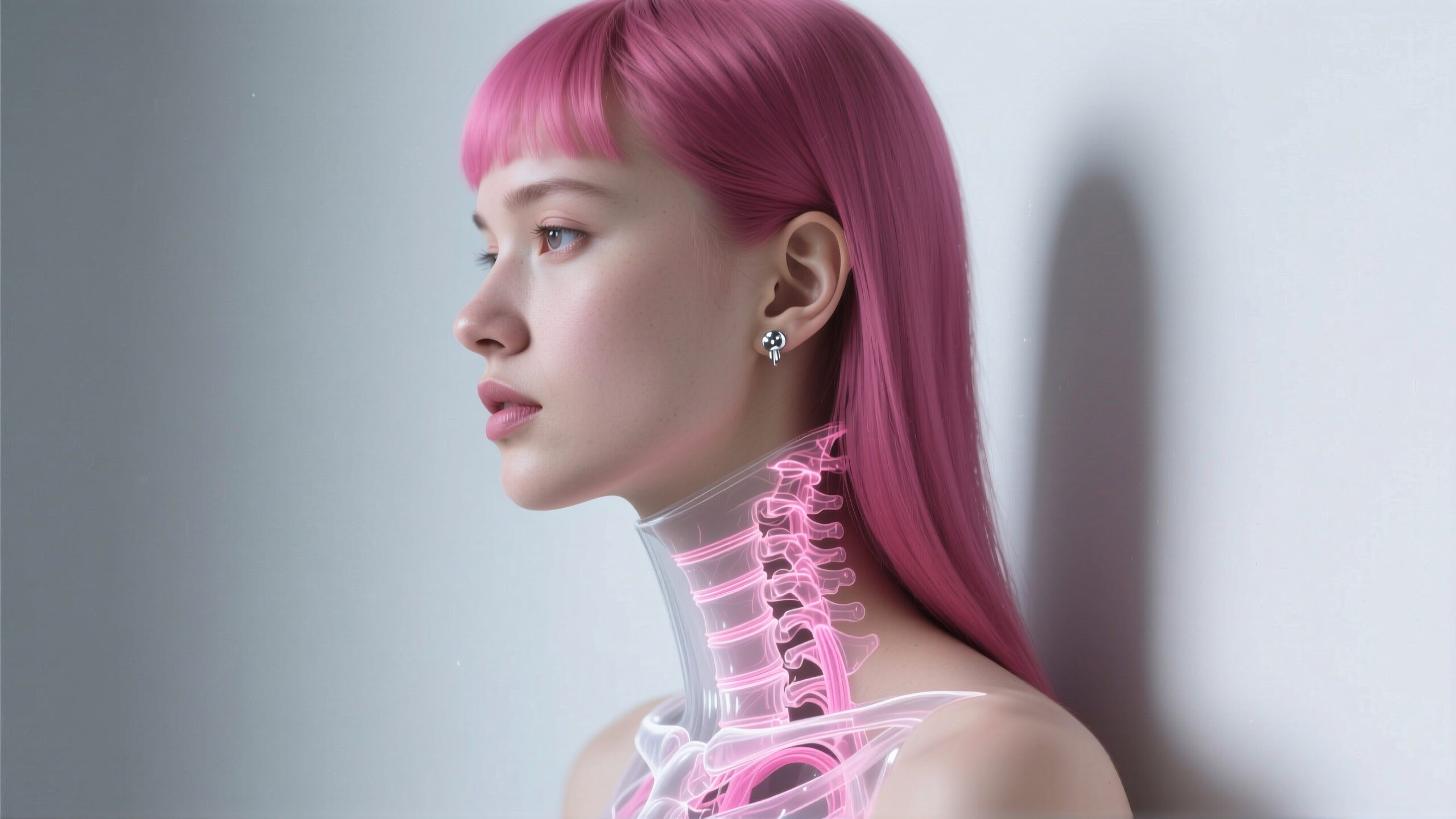 Futuristic Woman with Pink Hair