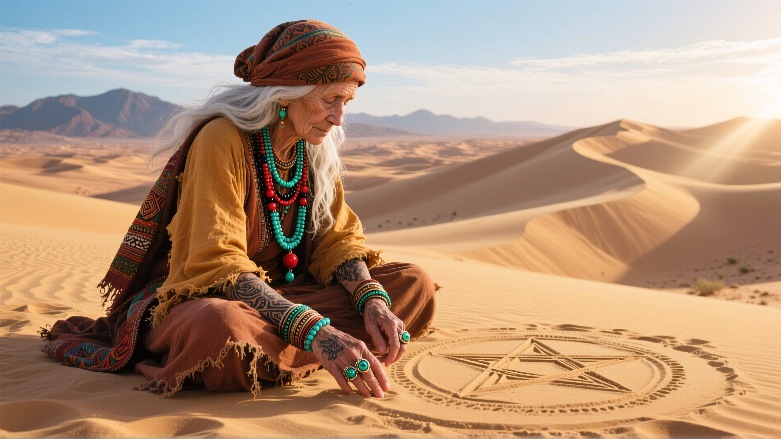 Mystical Desert Ritual Scene