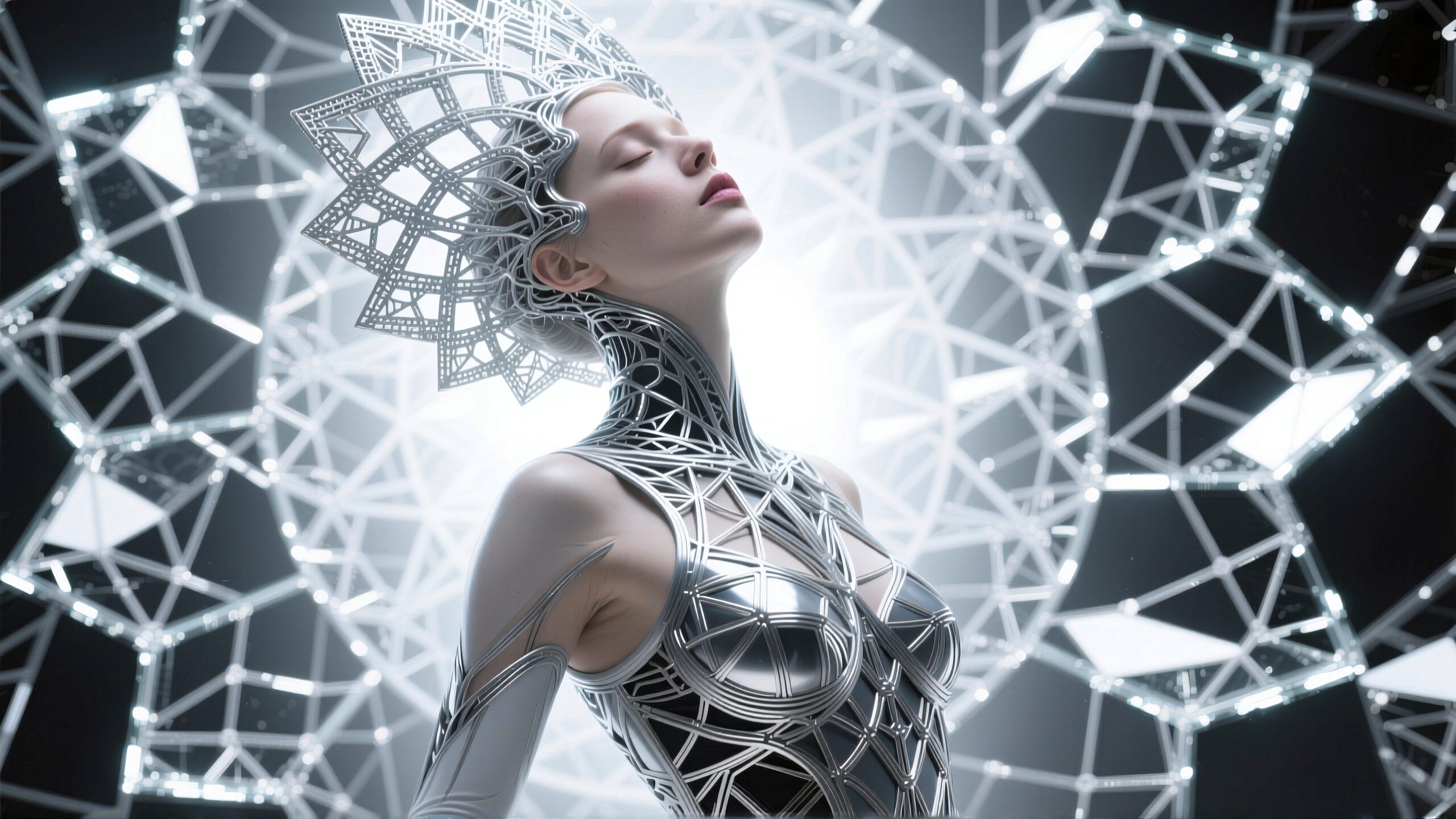 Futuristic Elegance in Metallic Art