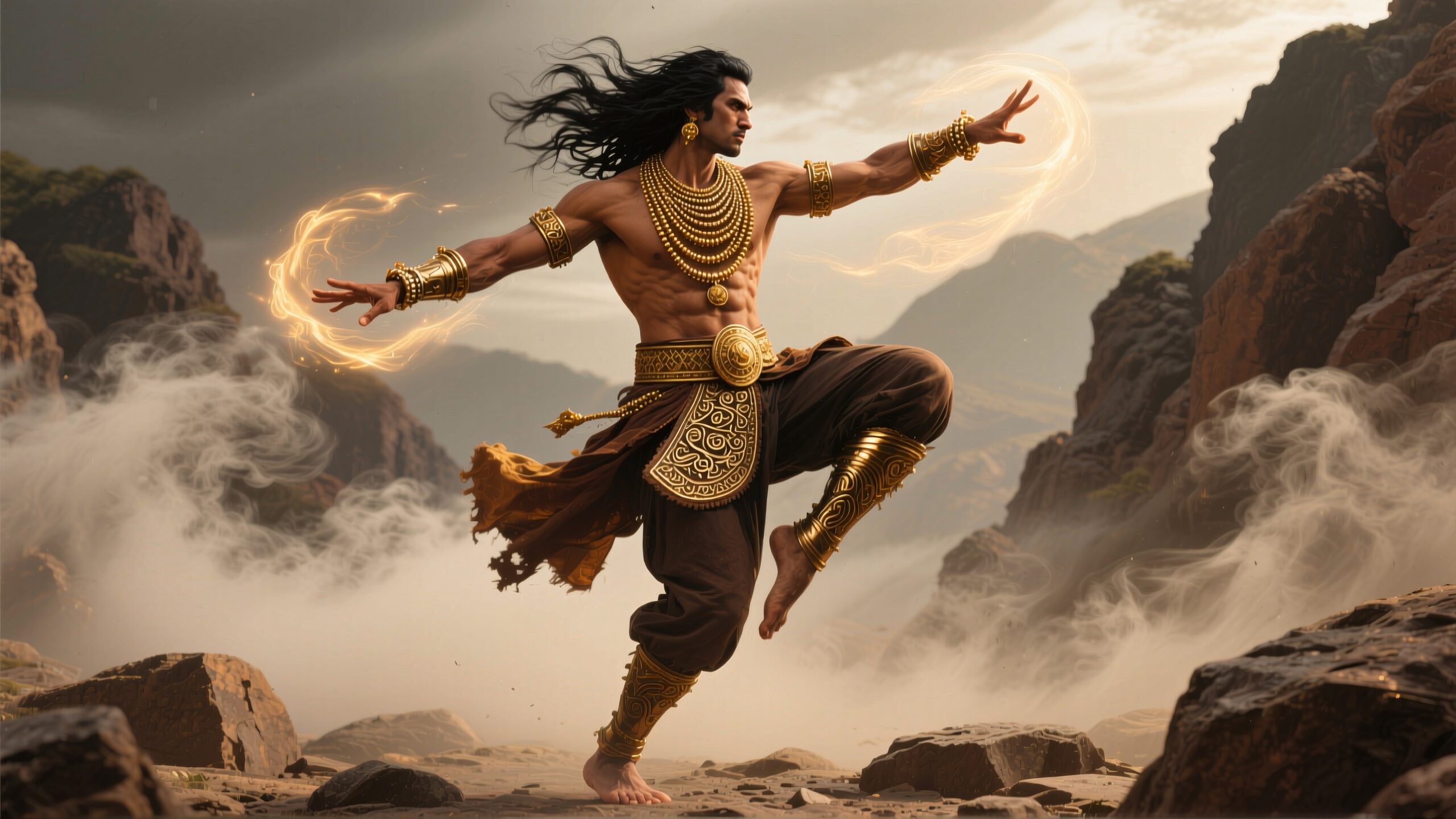 Mystical Warrior in Epic Pose