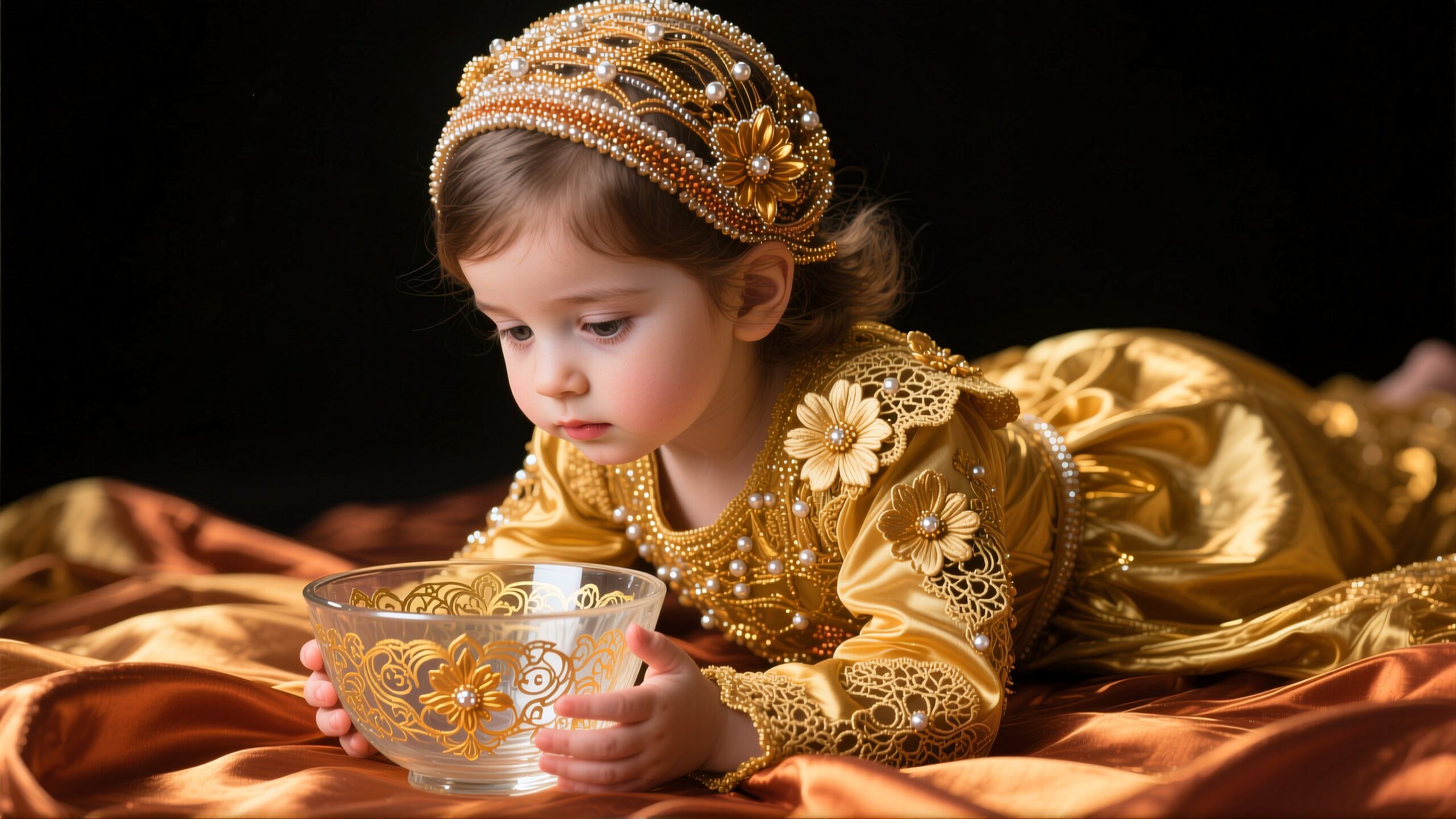 Golden Elegance Child in Gold