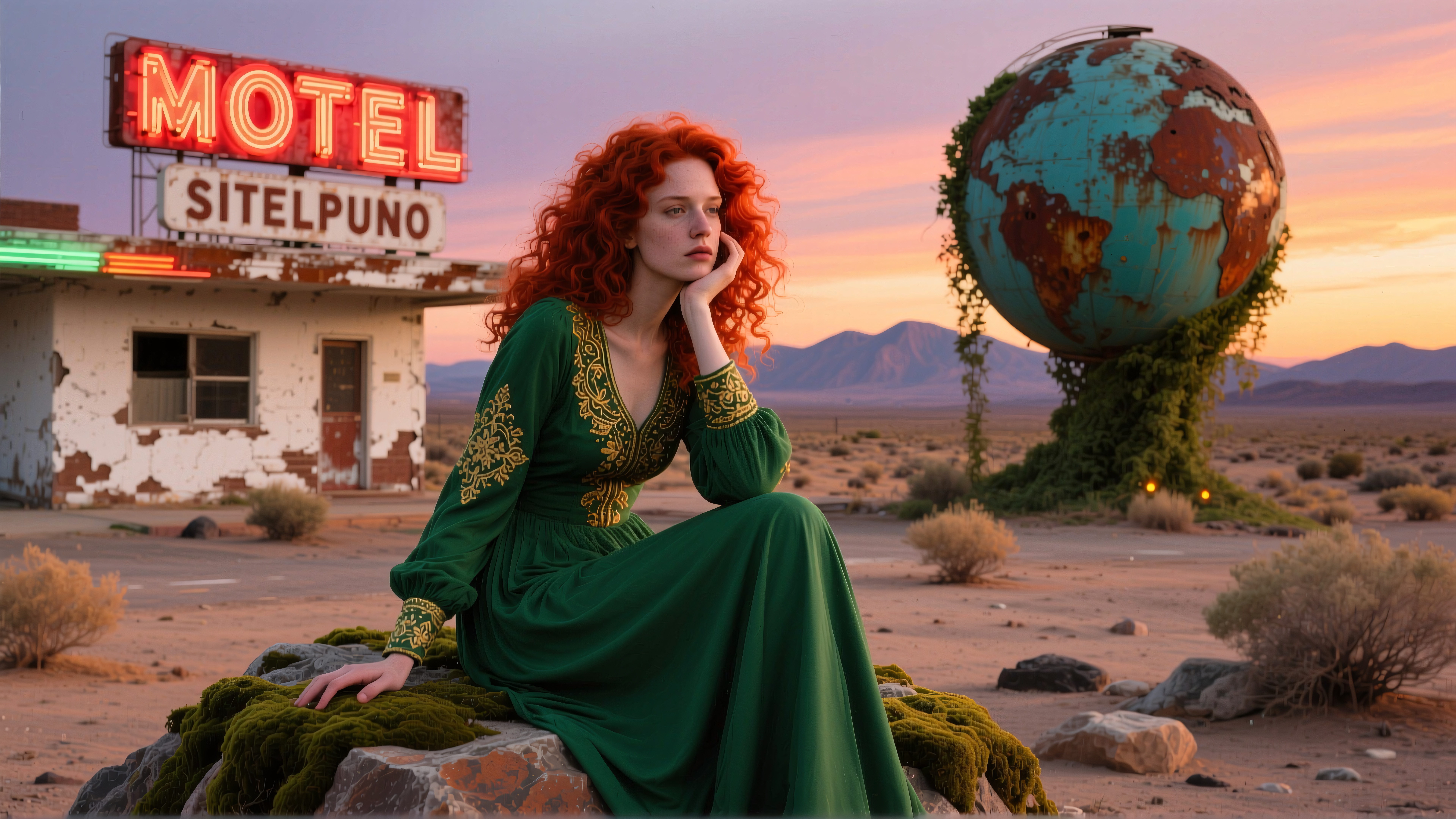 Reflective Scene in Desert Motel