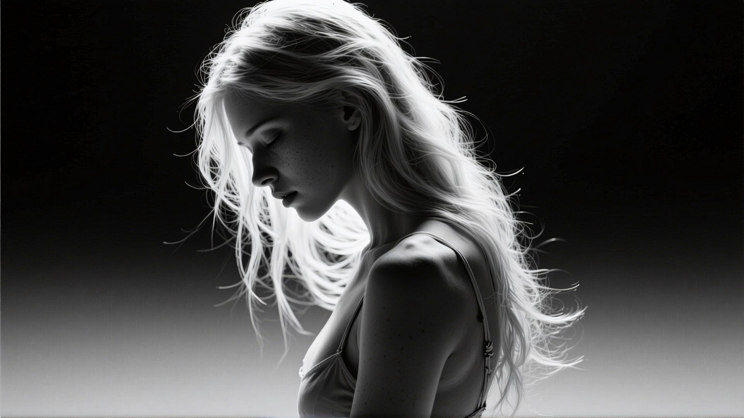 Serene Woman in Profile Portrait