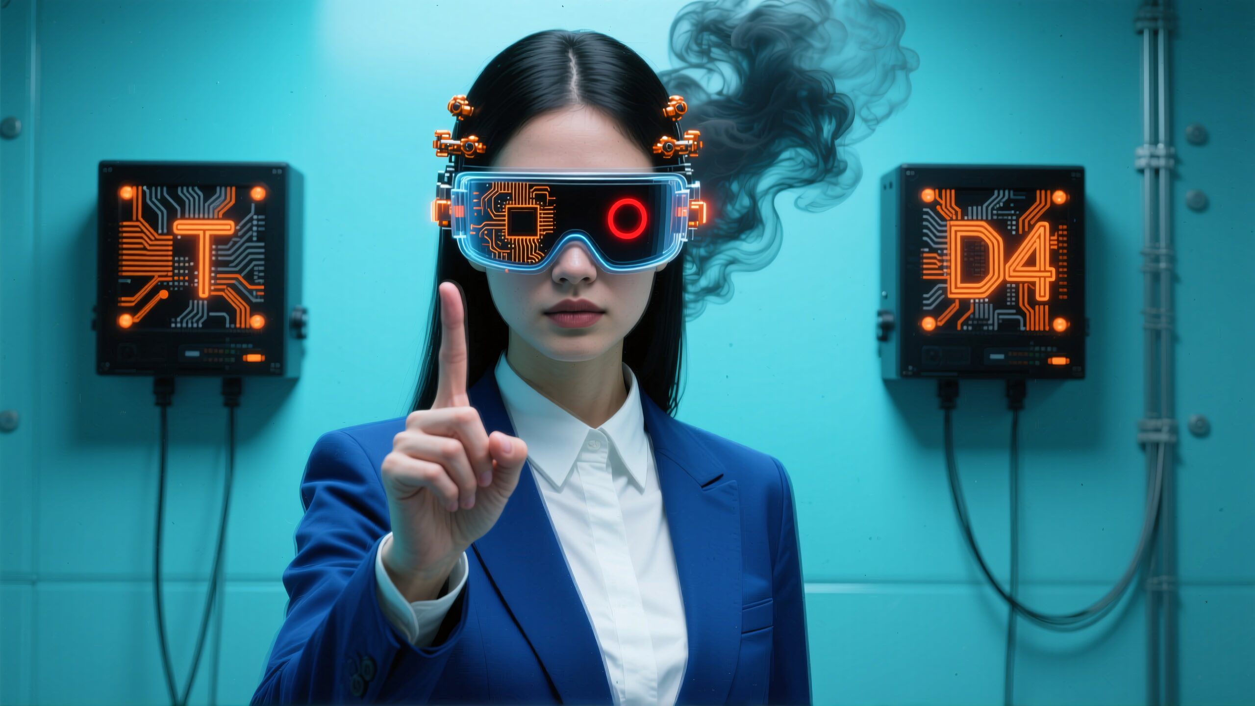 Futuristic Woman with AR Goggles