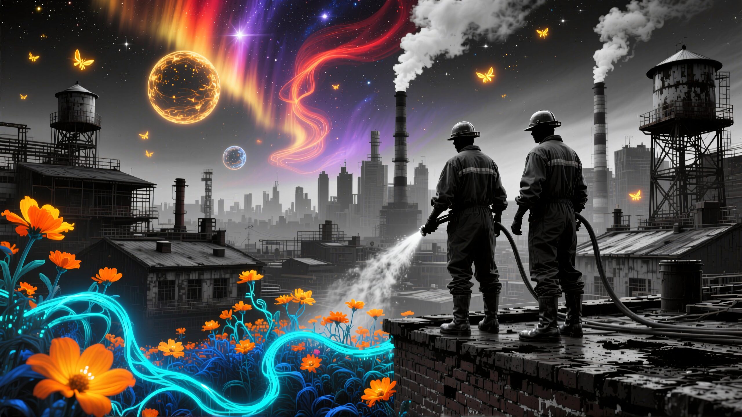 Contrasting World of Industry and Nature