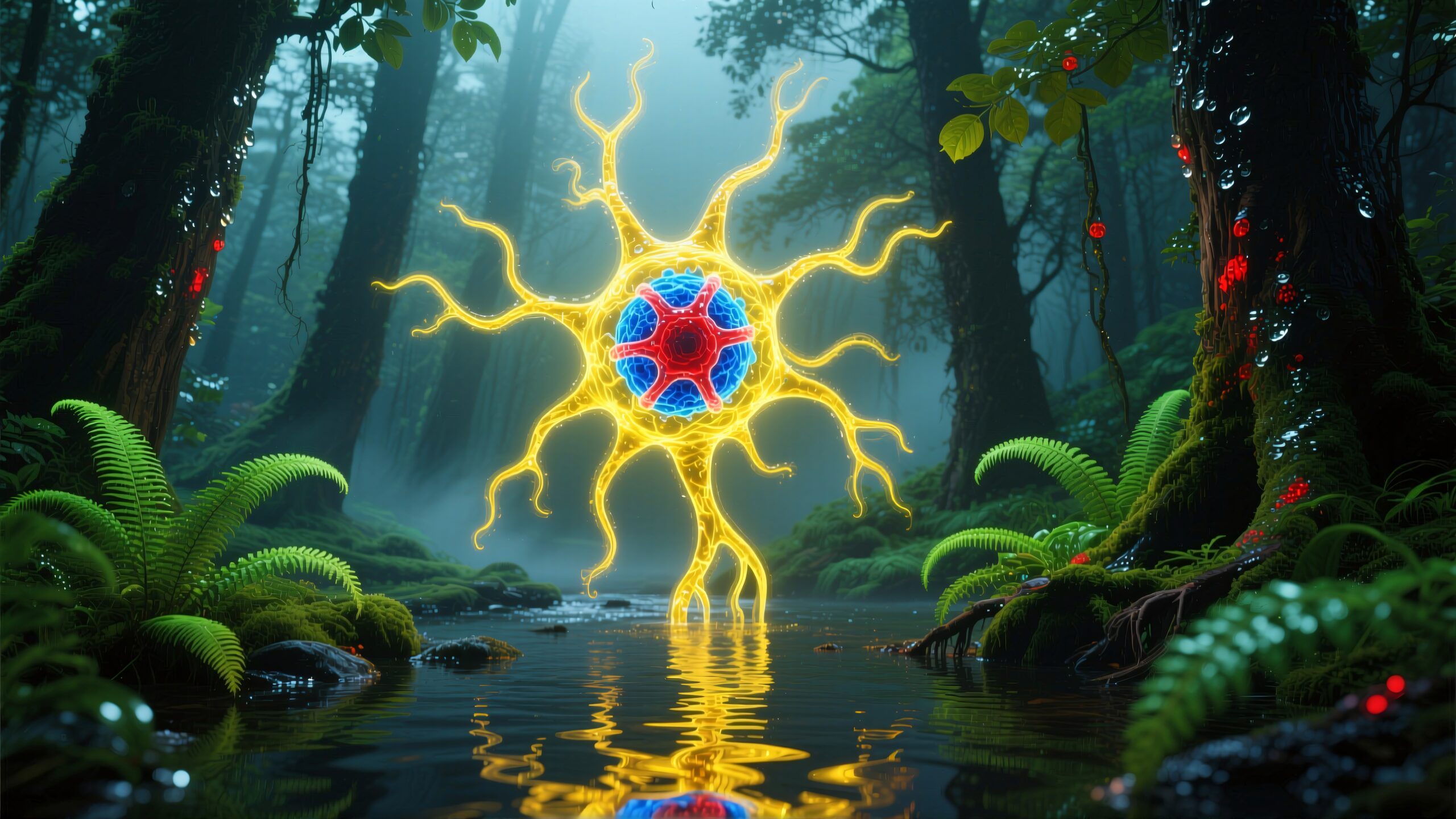 Glowing Sphere In Mystical Forest