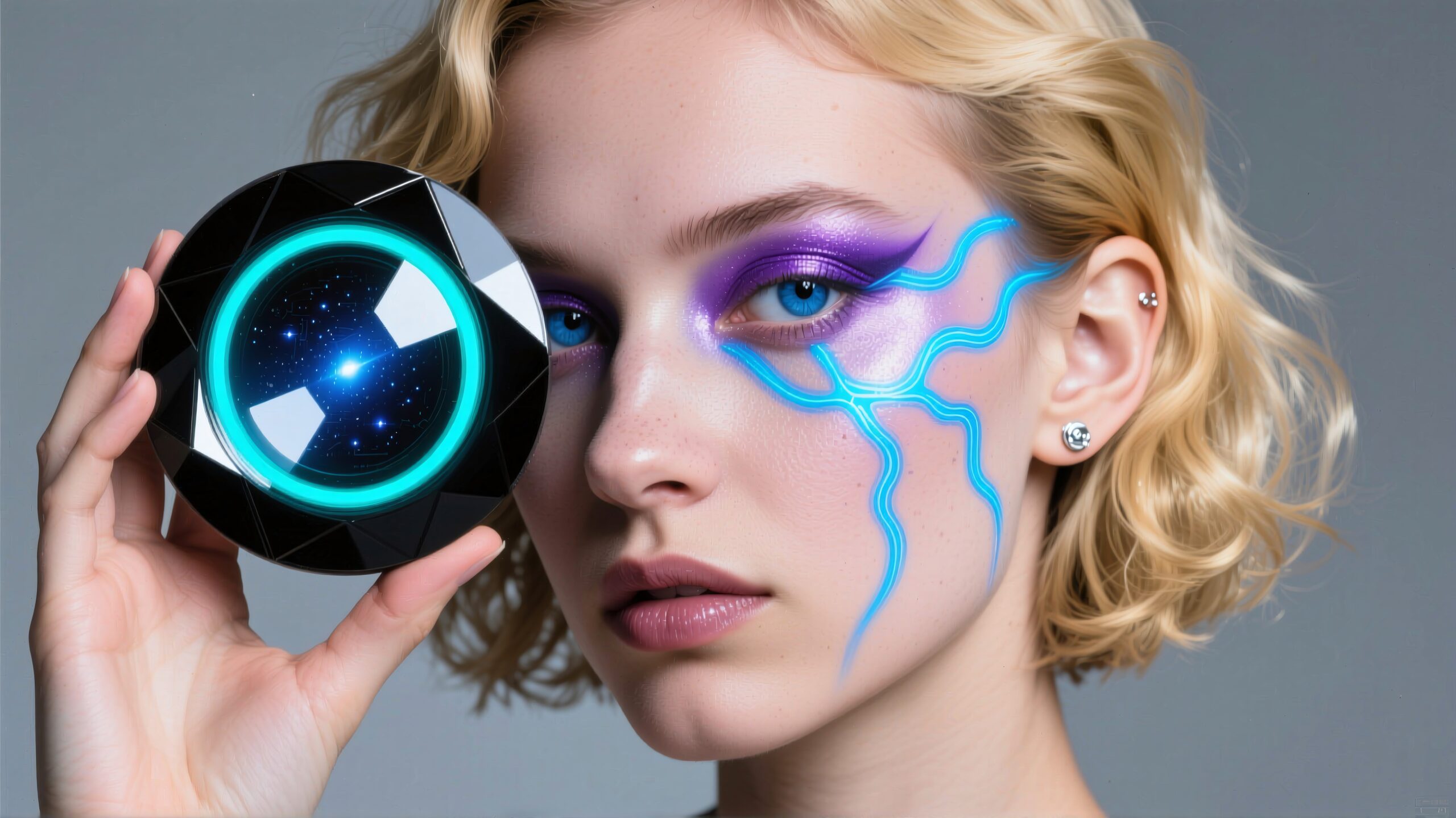 Futuristic Beauty and Technology Fusion