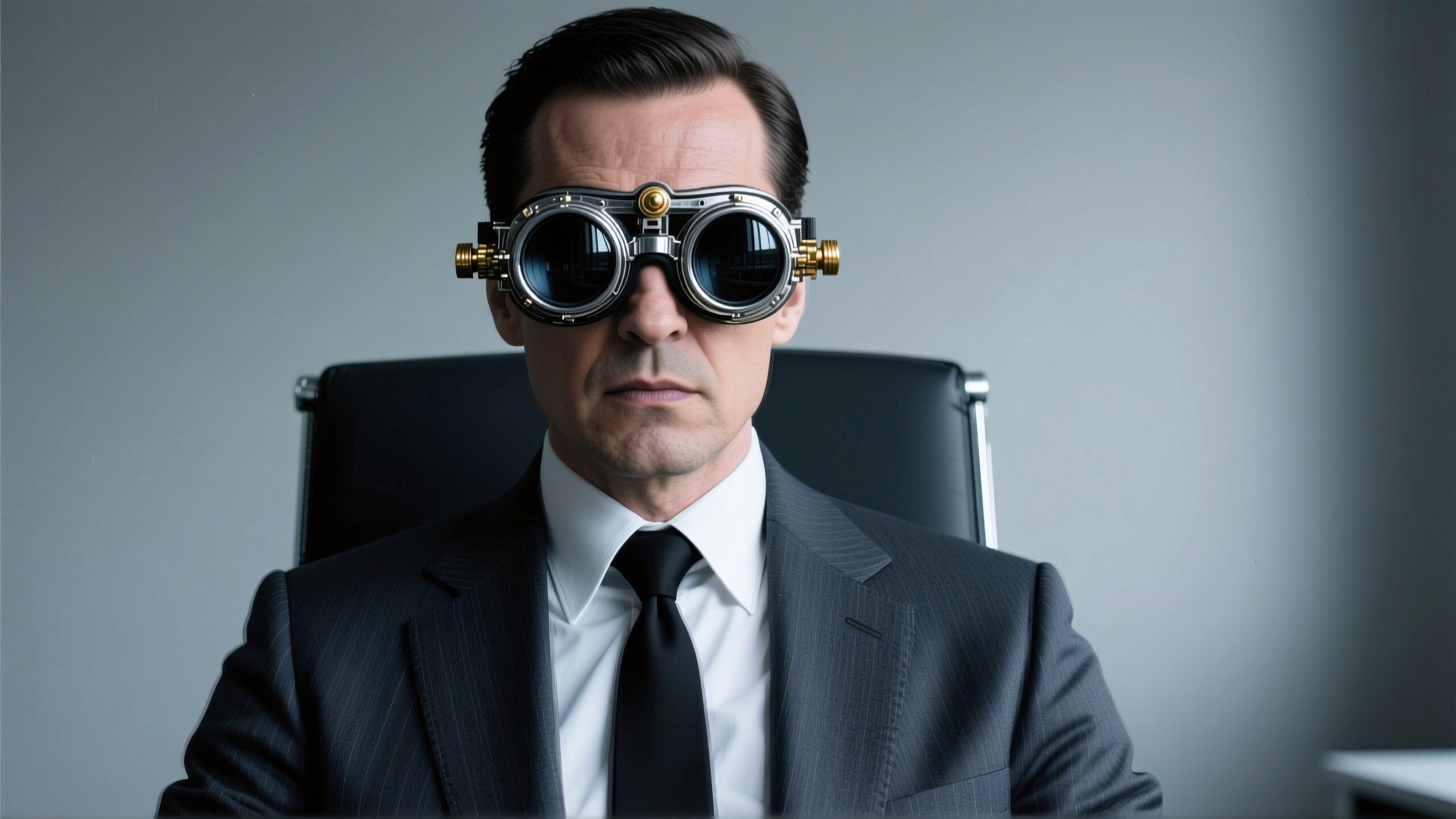 Businessman in Futuristic Goggles