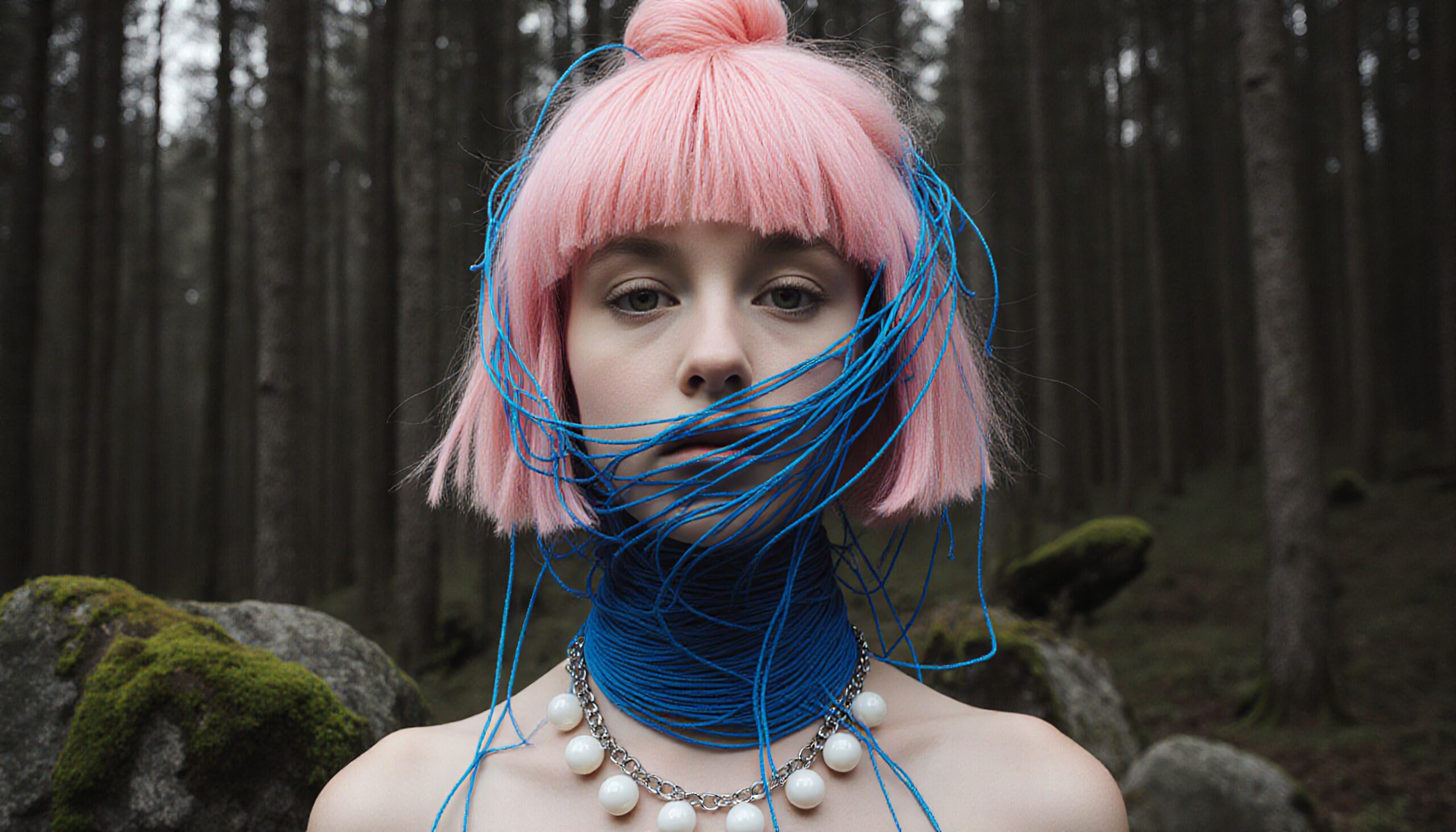 Surreal Portrait in Forest Setting