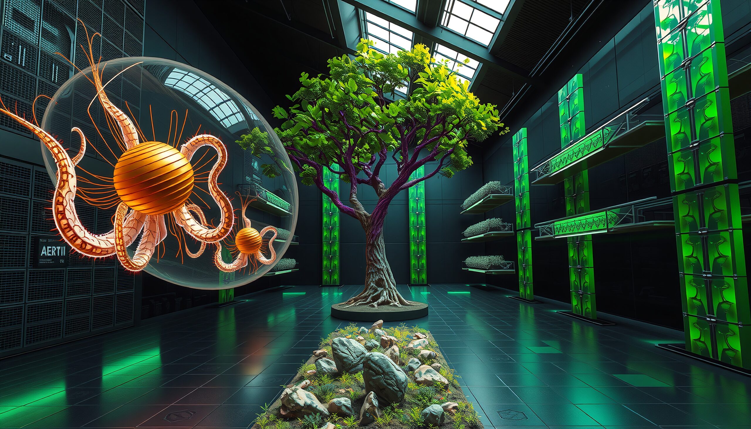 Futuristic Nature and Technology Fusion