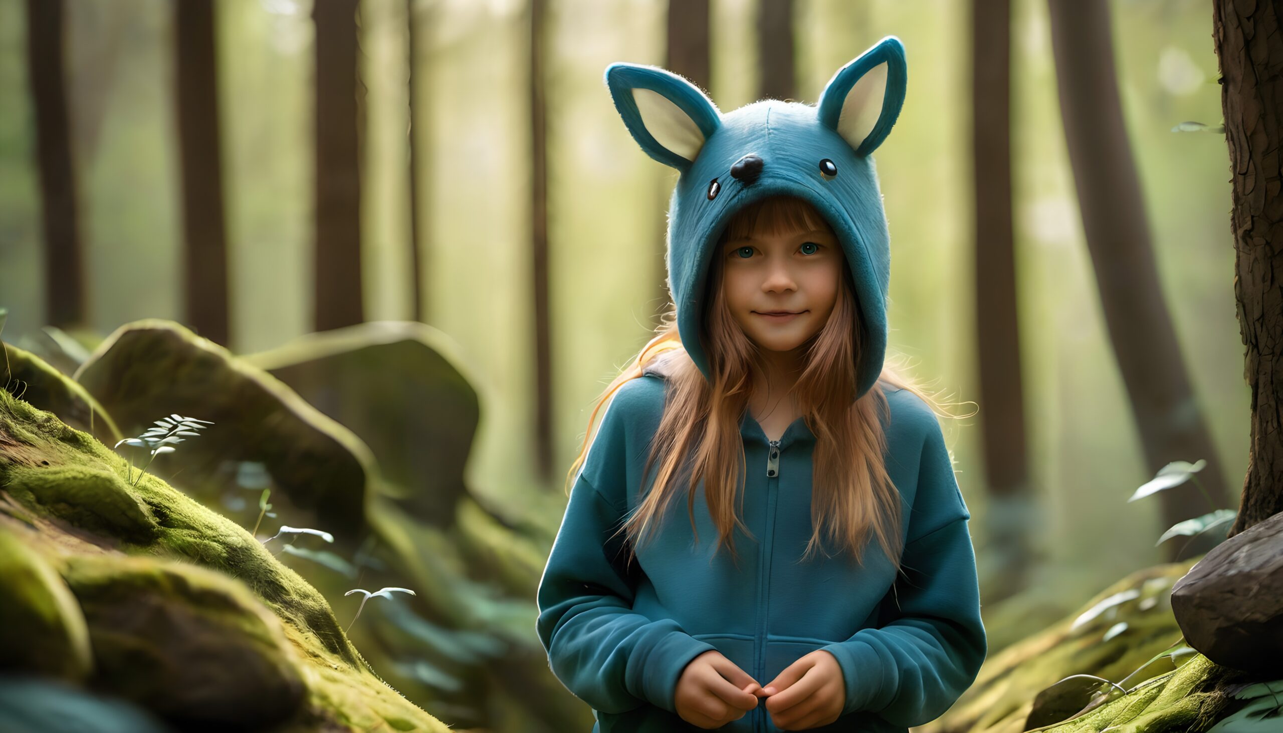 Adventurous Girl in Enchanted Forest