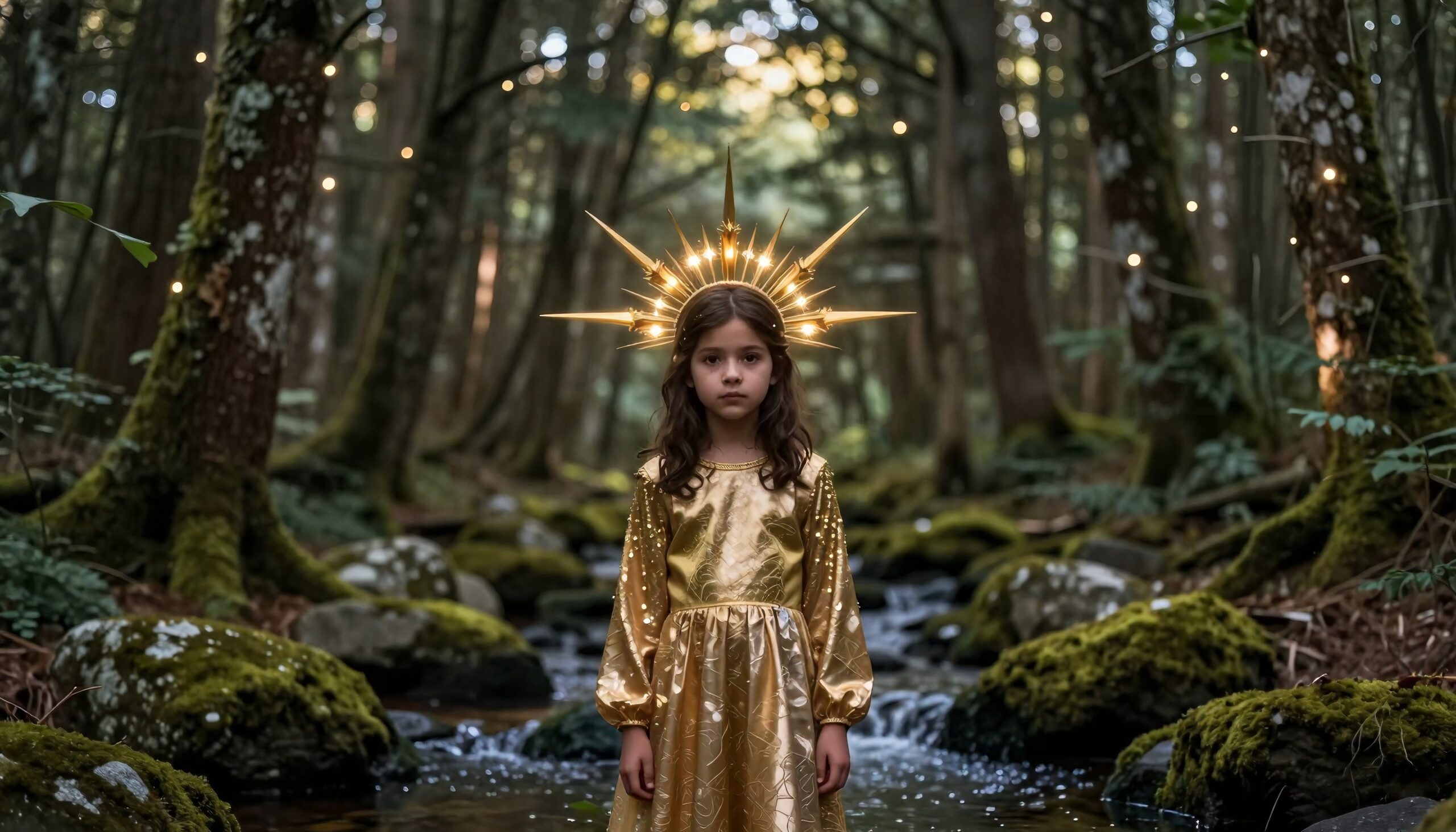 Golden Goddess in Enchanted Forest