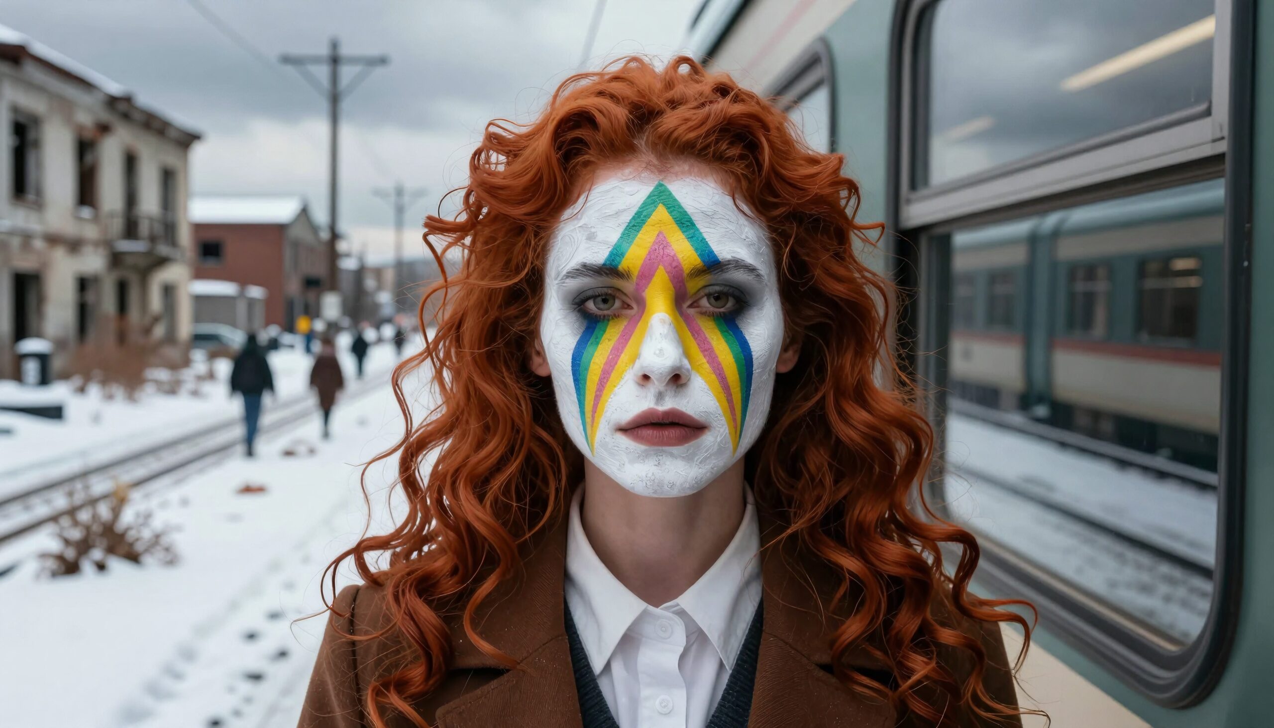 Striking Winter Train Station Portrait