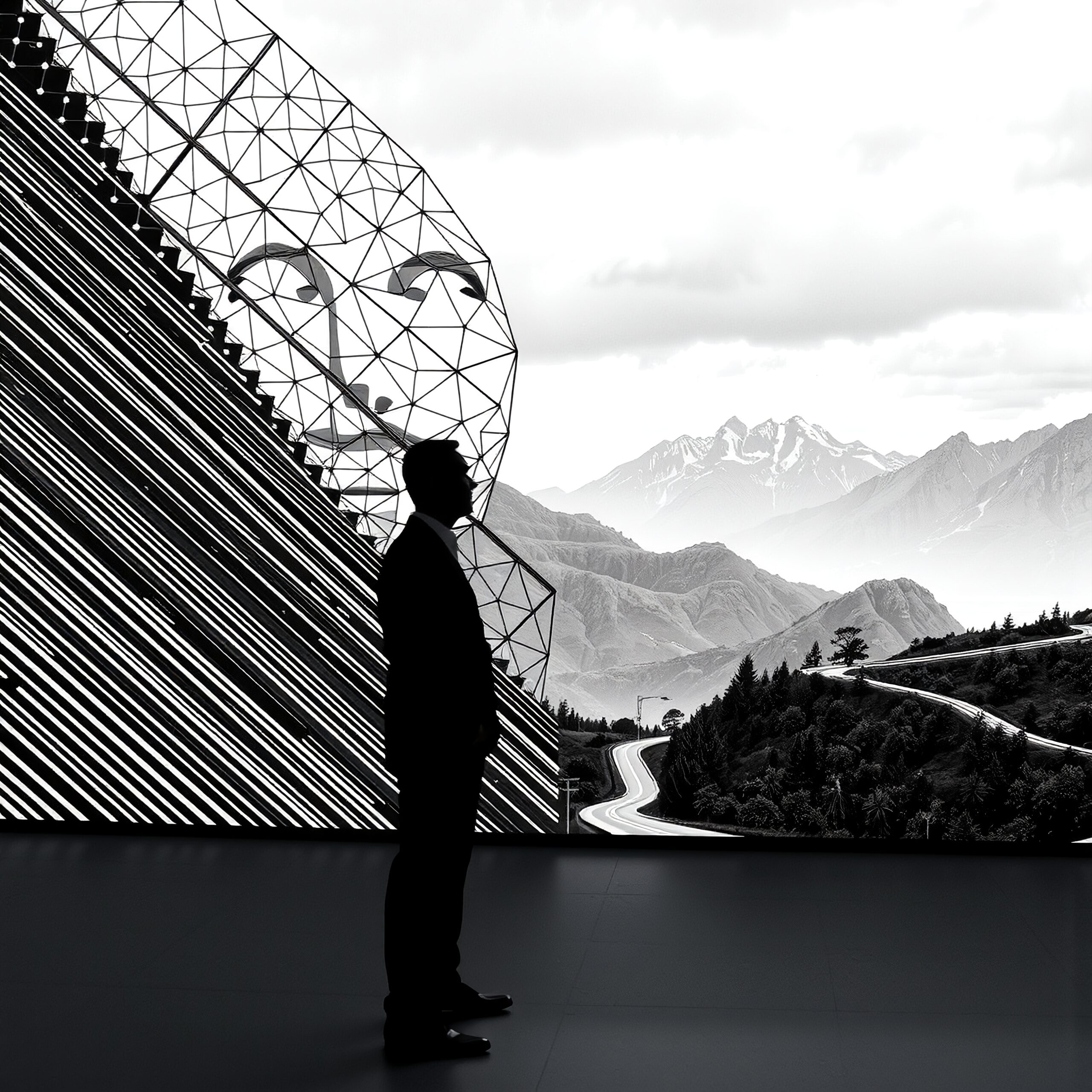 Architectural Reflection on Mountainous Landscape