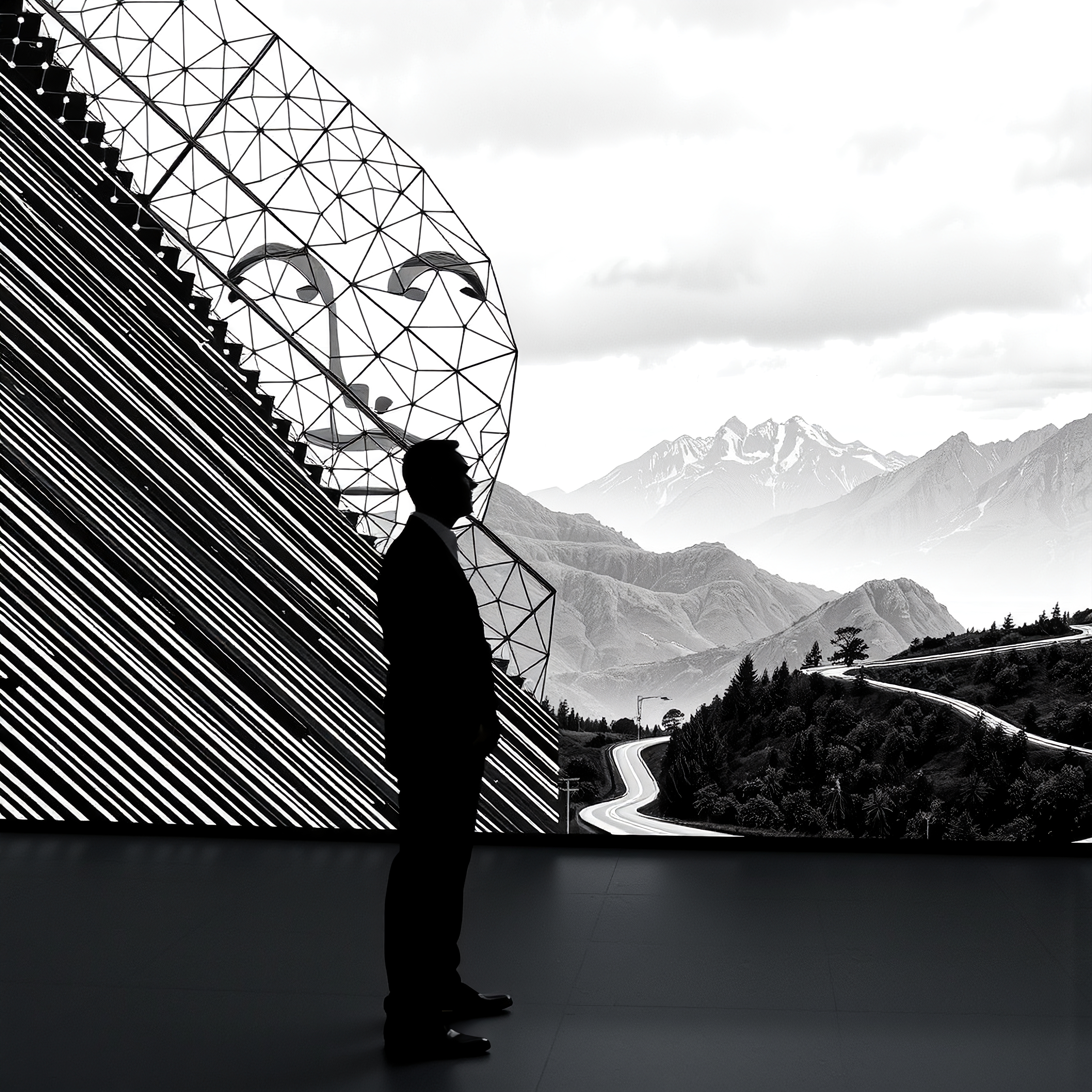 Architectural Reflection on Mountainous Landscape