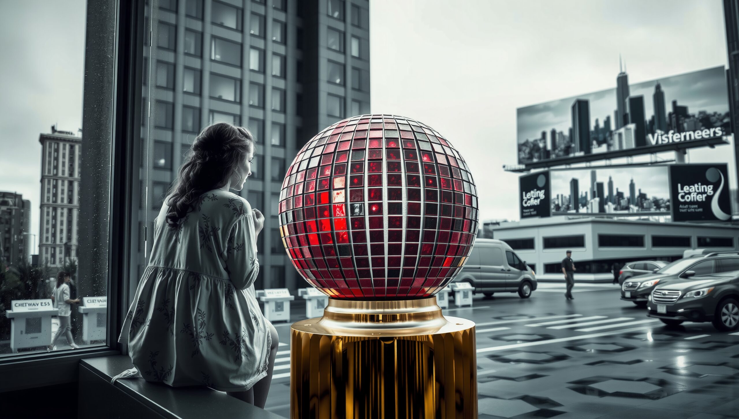 Reflective Urban Globe Sculpture