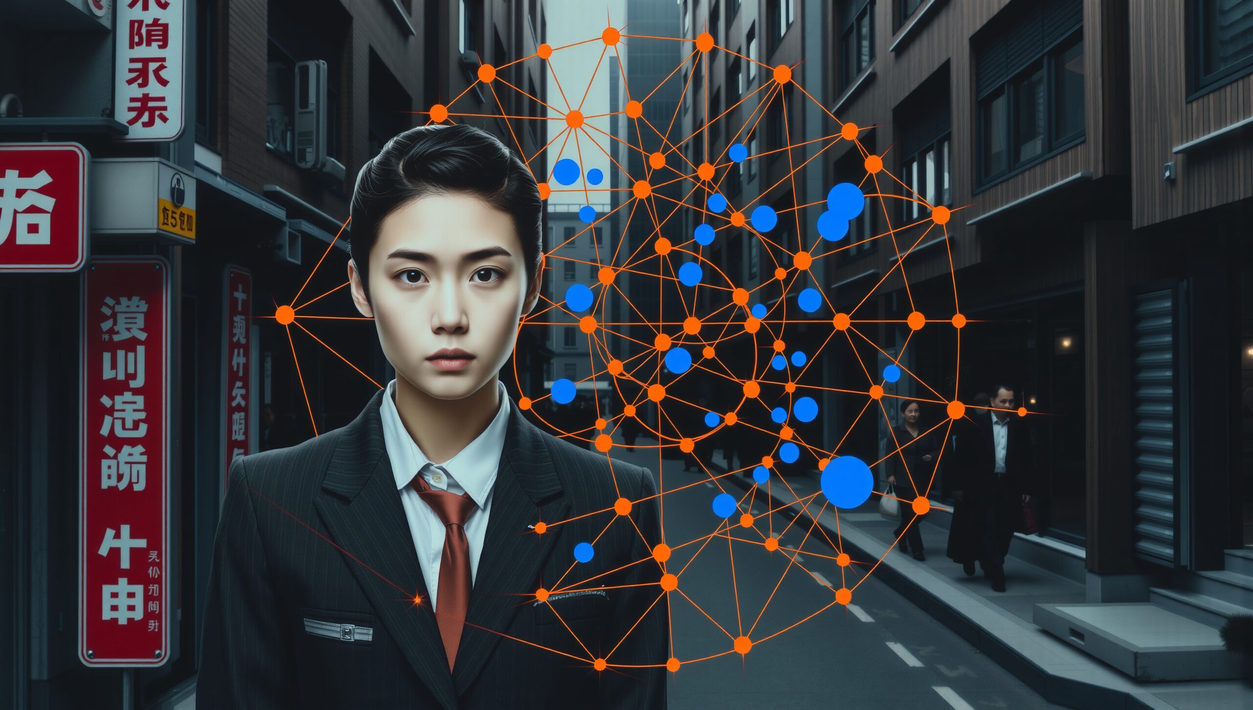 Digital Network in Urban Alleyway