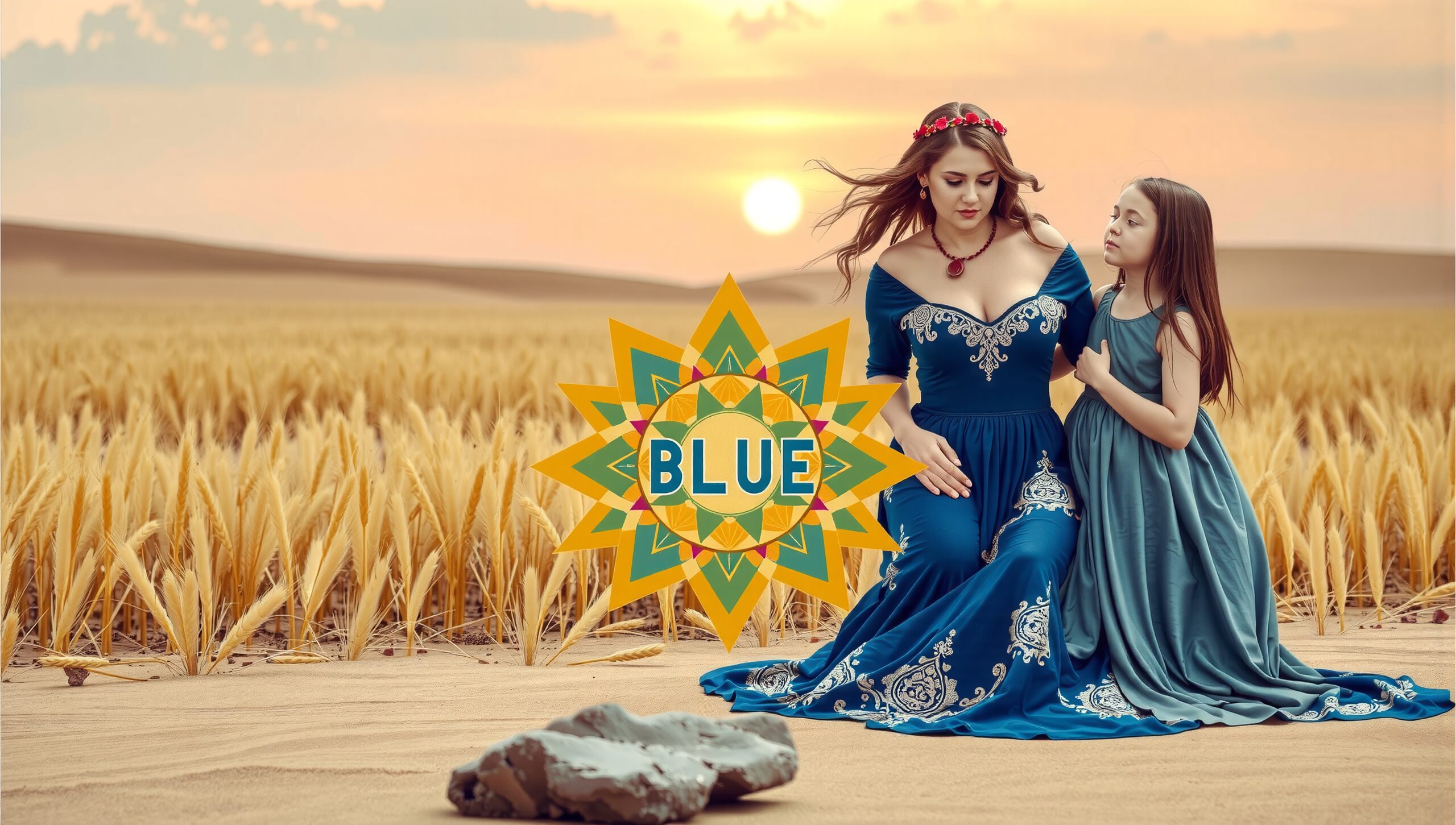 Peaceful Sunset Blue Dress Bond